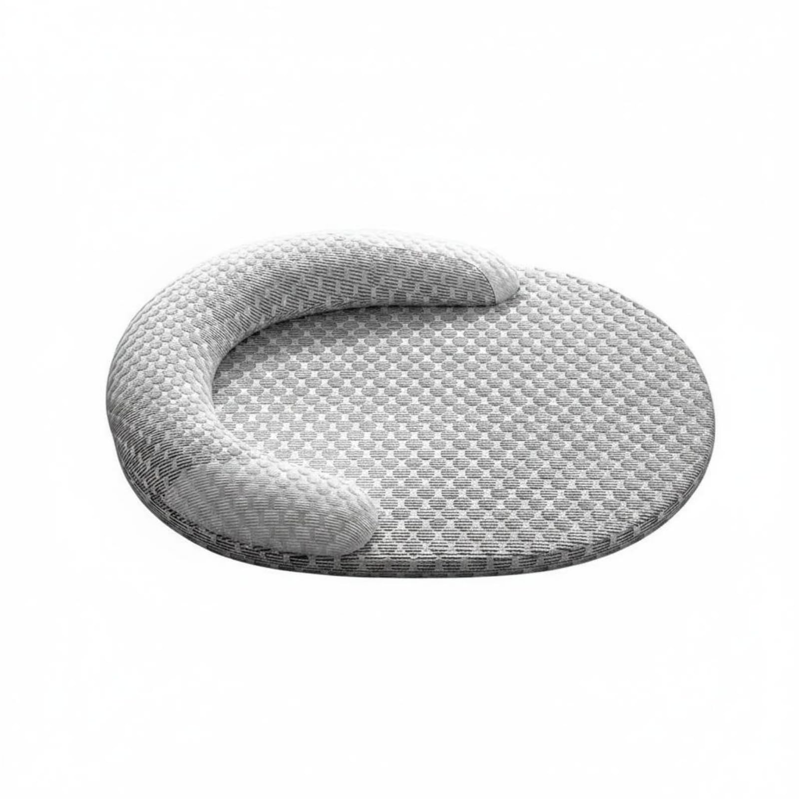 Merishopp Dotted Oval Pet Cooling Mat Textured Pet Mat with Side Pillow Layered Padded Cooling Pad Slim, Gray White | Pet Suppli