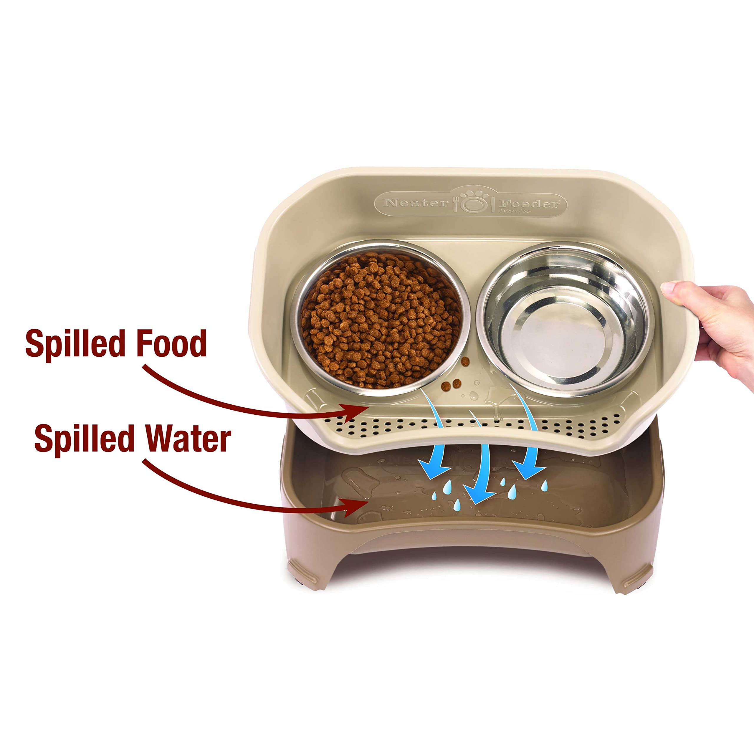 Neater Pets Neater Feeder Express Mess-Proof Elevated Food & Water Bowls For Small Dogs, Black