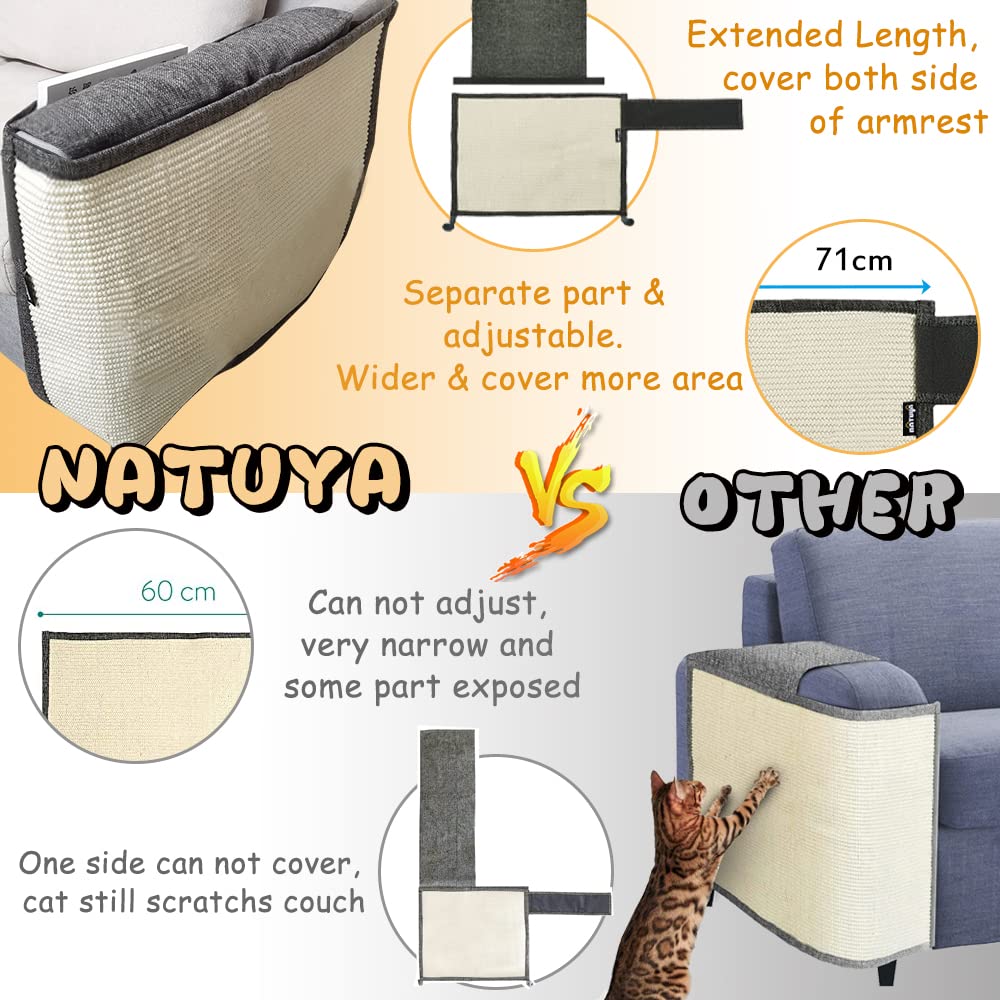 Natuya Furniture Protectors From Cats-Cat Furniture Protector-Cat Scratch Deterrent Cushion-Stretchable Anti-Scratch Sofa Cushion (Dark Gray, Left)
