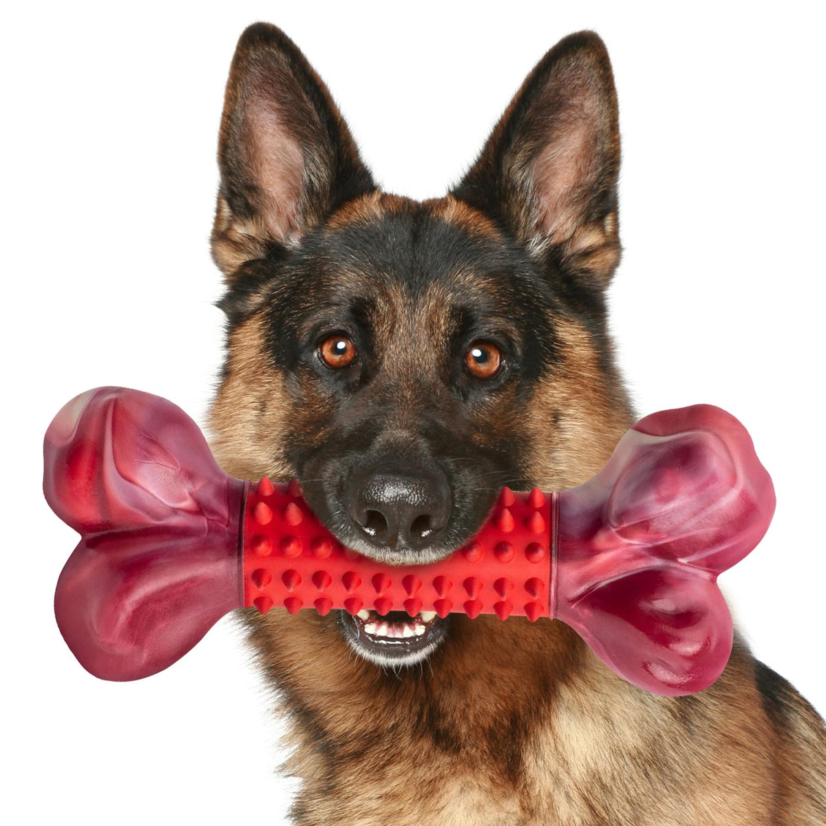 Apasiri Tough Dog Toys For Aggressive Chewers Large Breed, Beef Flavor Dog Chew Bone, Nylon & Rubber Chew Toy For Medium Large D