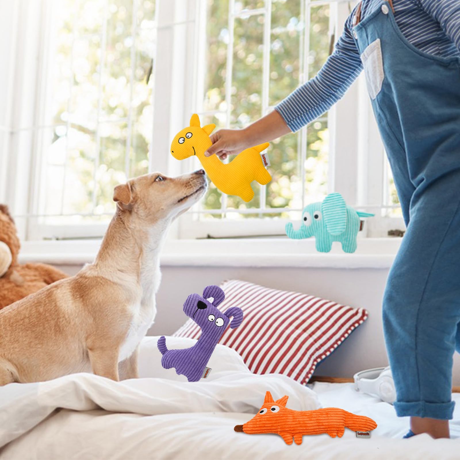 Lepawit Squeaky Dog Toys, Cute Plush Toy For Dogs Indoor Play, Interactive Dog Toys With Non-Shedding Material For Small And Med