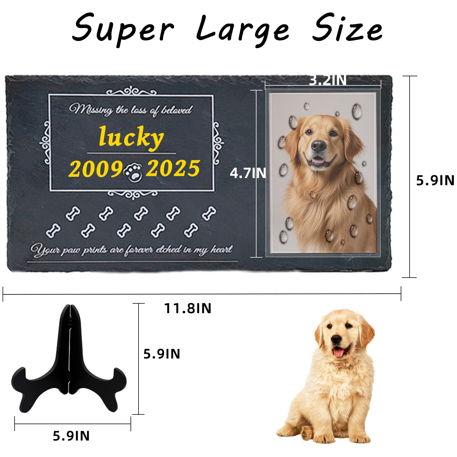 Jwizyotr Pet Memorial Stones for Dogs Pet Grave Markers Dog Dog Memorial Stone Pet Headstones for Dogs Cat Lovers with Stand and