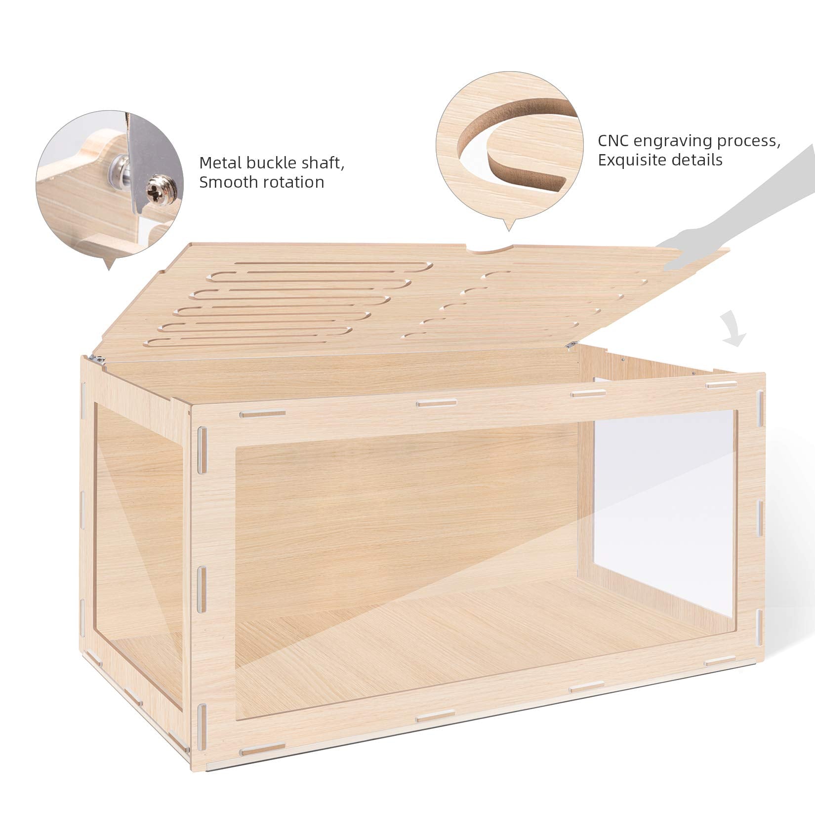 Niteangel Bigger World - Mdf Aspen Terrarium For Hamster Gerbils Mice Lemming Degus Or Other Small-Sized Pets(39.4 X 19.7 X 19.7 Inches, Burlywood)
