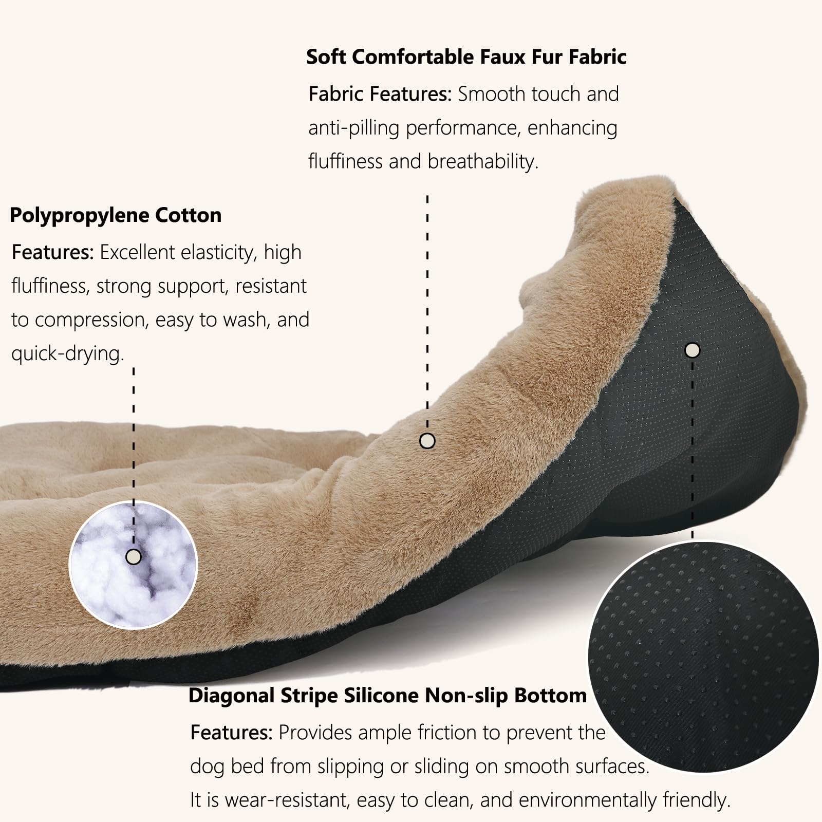 Nononfish Dog Crate Bed 48 X 30 Washable Fit Metal Crates Or Kennel,Xxl Kennel Mat For Extra Large Dogs With Anti-Slip Bottom,Ju