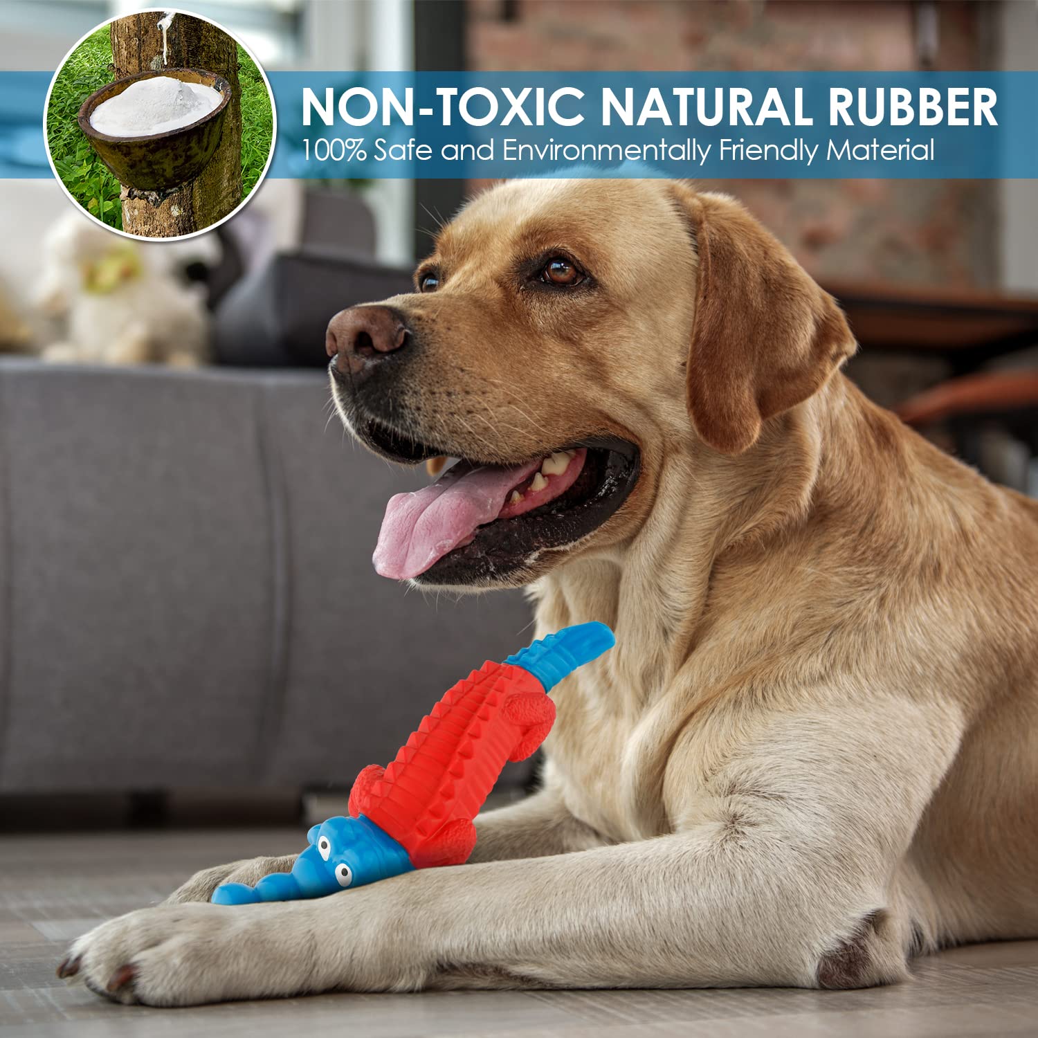 petizer Dog Toys for Aggressive Chewers, Non Squeak Dog Chew Toys, Indestructible Dog Toys, Dog Teething Toys Made with Nylon an