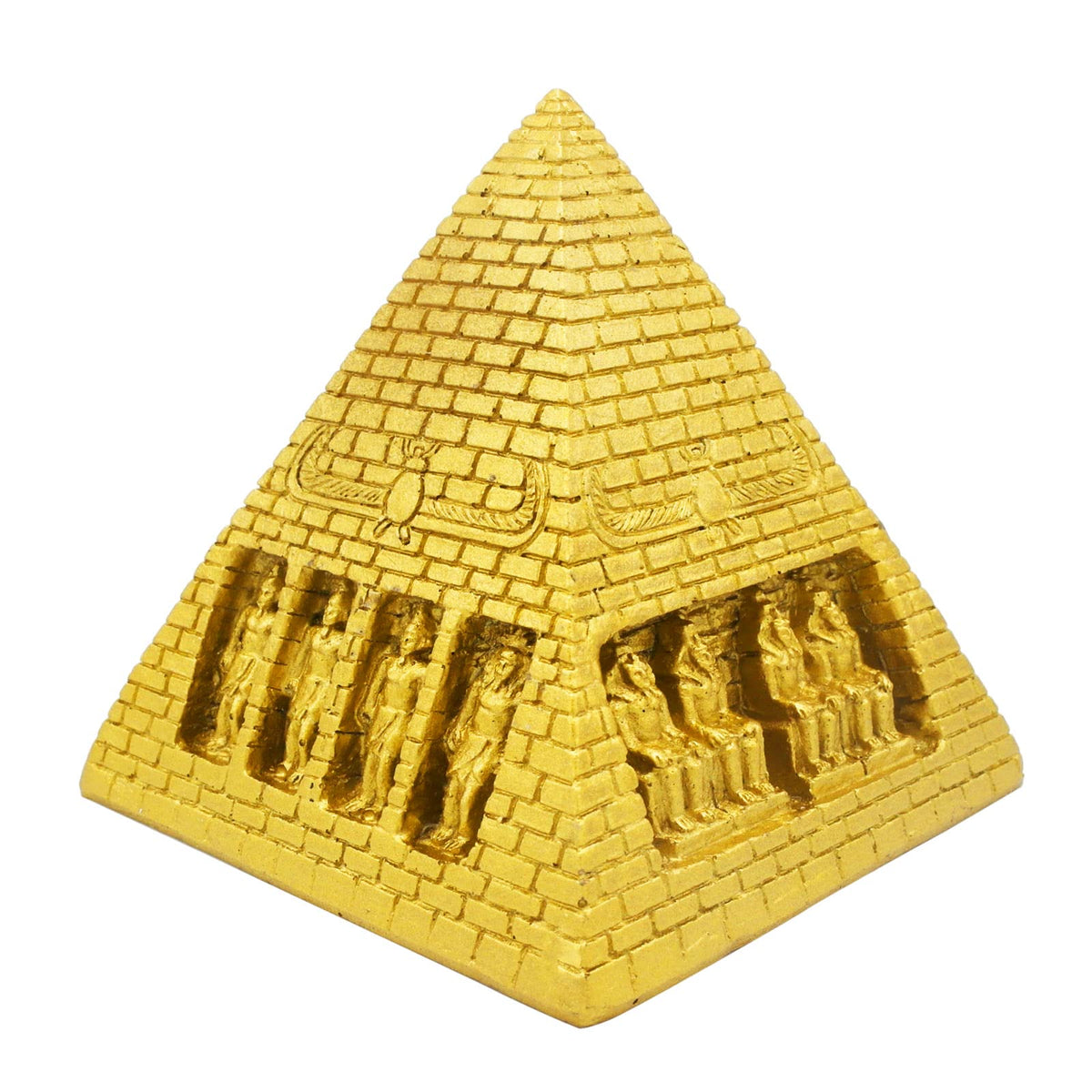 Kocris Casa Pyramid Pharaoh Aquarium Fish Tank Decorations Statues Figurine Sculpture Ancient Egypt Reptile Turtle Lizard Spider Tanks Terrarium Egyptian Décor Ornament Pet (Gold Pyramid)