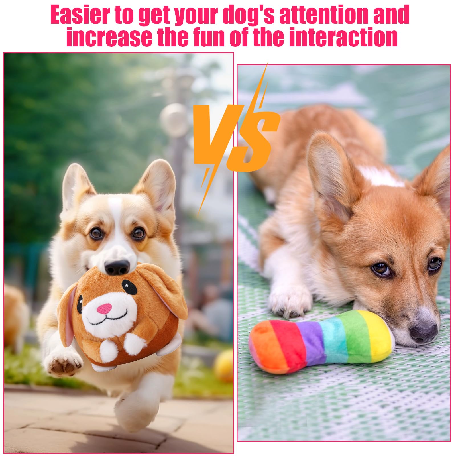 Laiamer Interactive Plush Dog Toy - Bouncing Rolling Ball With Remote Control And Music, Self-Moving Pet Toy For Small/Medium/La