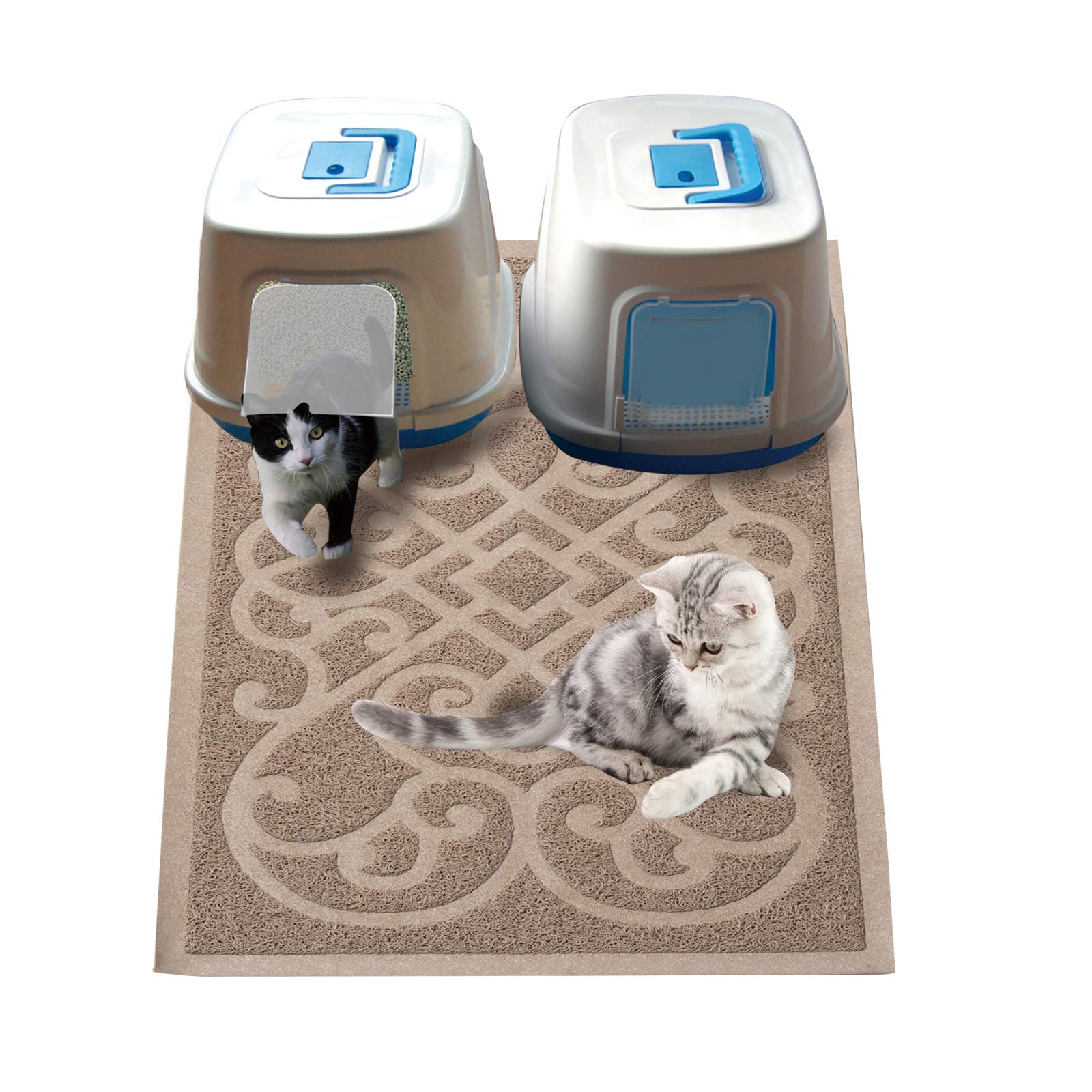Petlike Cat Litter Mat, Thick Litter Trapping Mat, Durable Litter Box Mat Waterproof, Indoor Mat Washable Mats With Non-Slip Backing, Soft On Kitty Paws And Easy To Clean, Phthalate Free