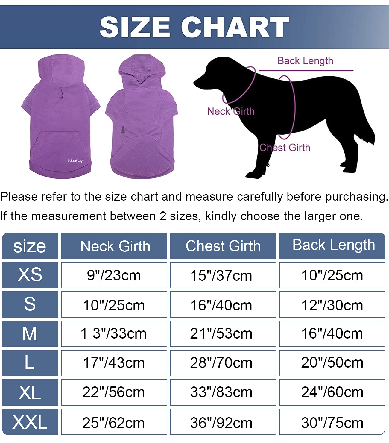 Kickred Basic Dog Hoodie Sweatshirts, Pet Clothes Hoodies Sweater With Hat And Leash Hole, Soft Cotton Outfit Coat For Large Medium Small Dogs, M