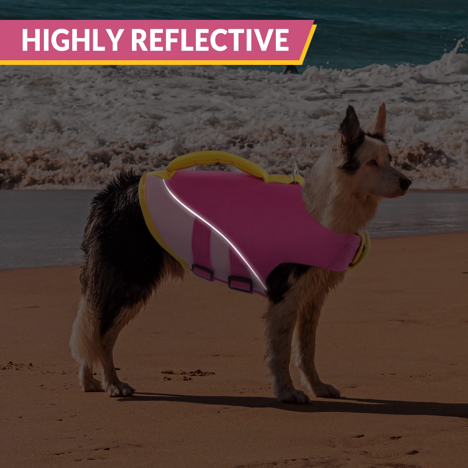 Queenmore Dog Life Jacket,Dog Life Vest For Swimming Boating,Life Jackets For Small Medium Dogs,Ripstop Pet Life Vests With Stro