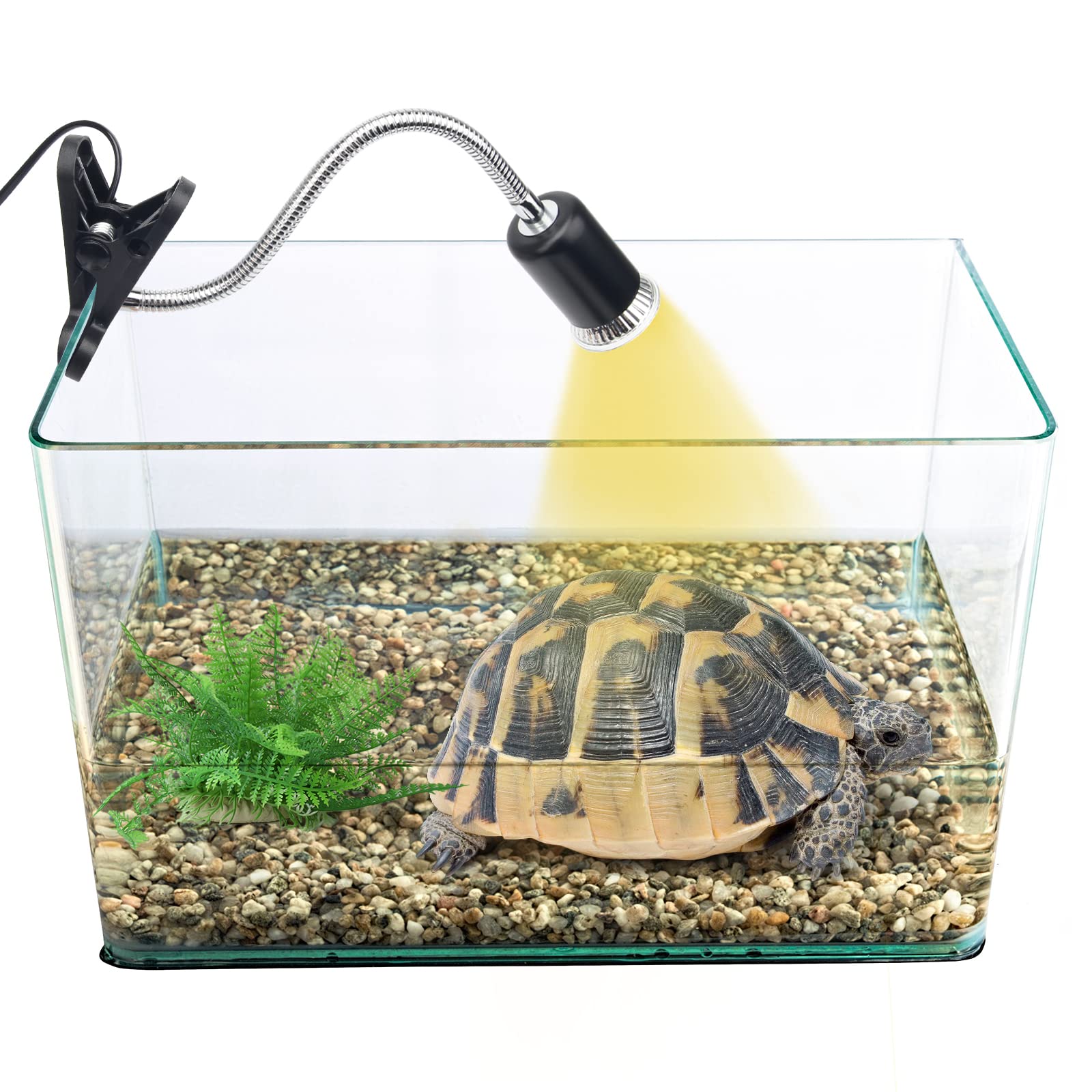 Catcan 50W Reptile Heat Lamps, Uva Uvb Reptile Light With 2 Heat Bulbs, 360°Rotatable Clips Adjustable Switch Heat Lamp For Turtle Lizard Snake Aquarium Amphibian