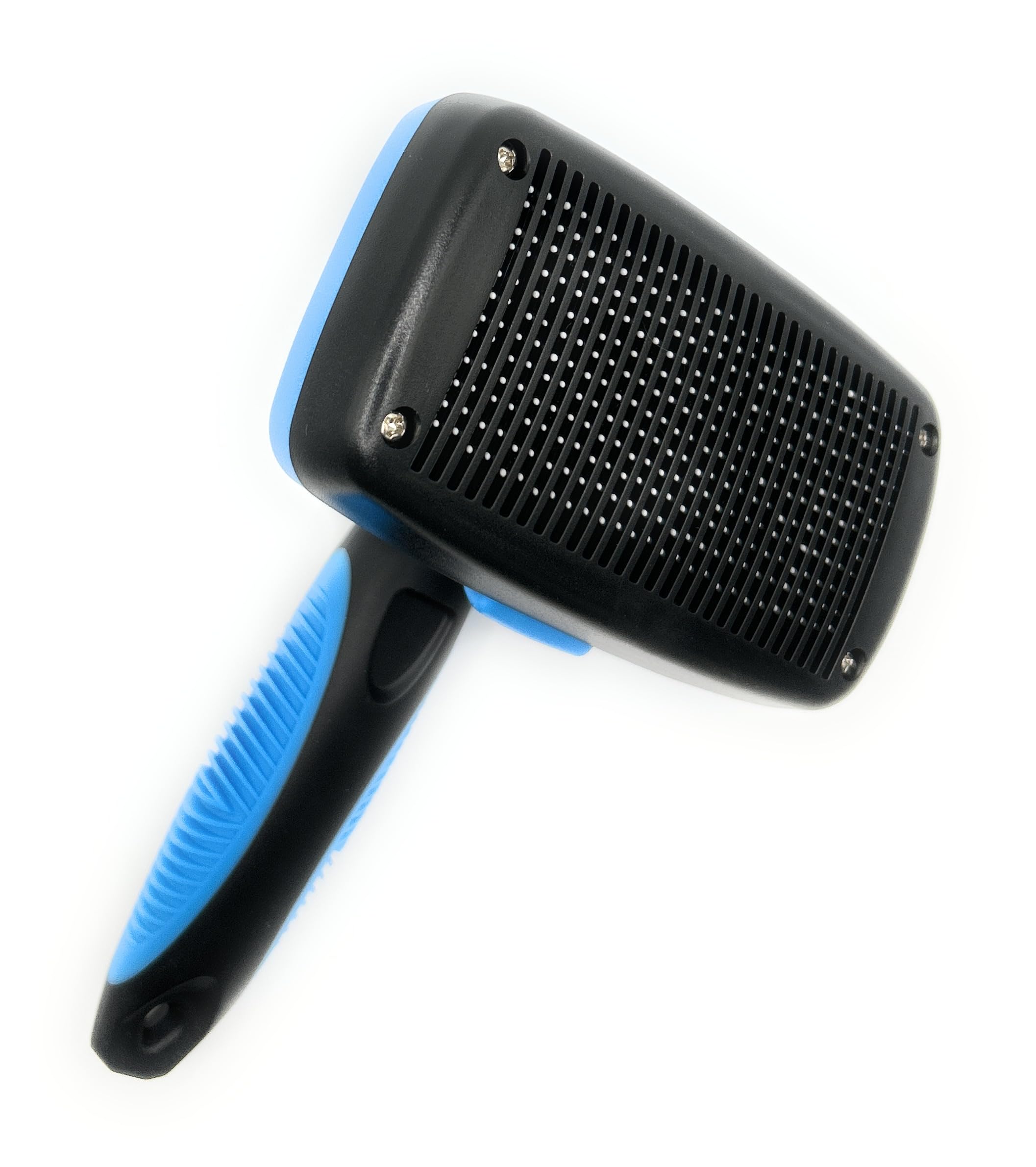 Petoodle Self-Cleaning Slicker Brush For Dogs & Cats - Deshedding Grooming Tool For Long & Short Hair - Blue