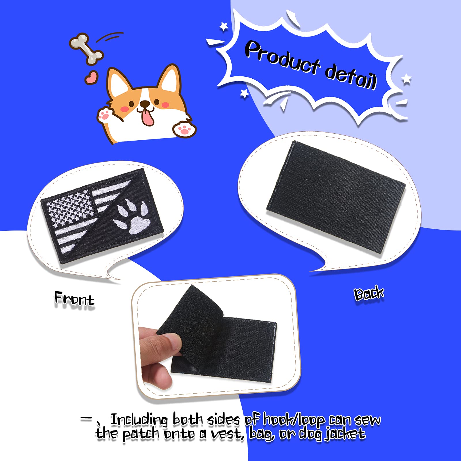 10 Pieces Service Dog Patches Ask To Do Not Pet Patch Vest Removable Tactical Pet In Training Hook And Loop Harness American Fla