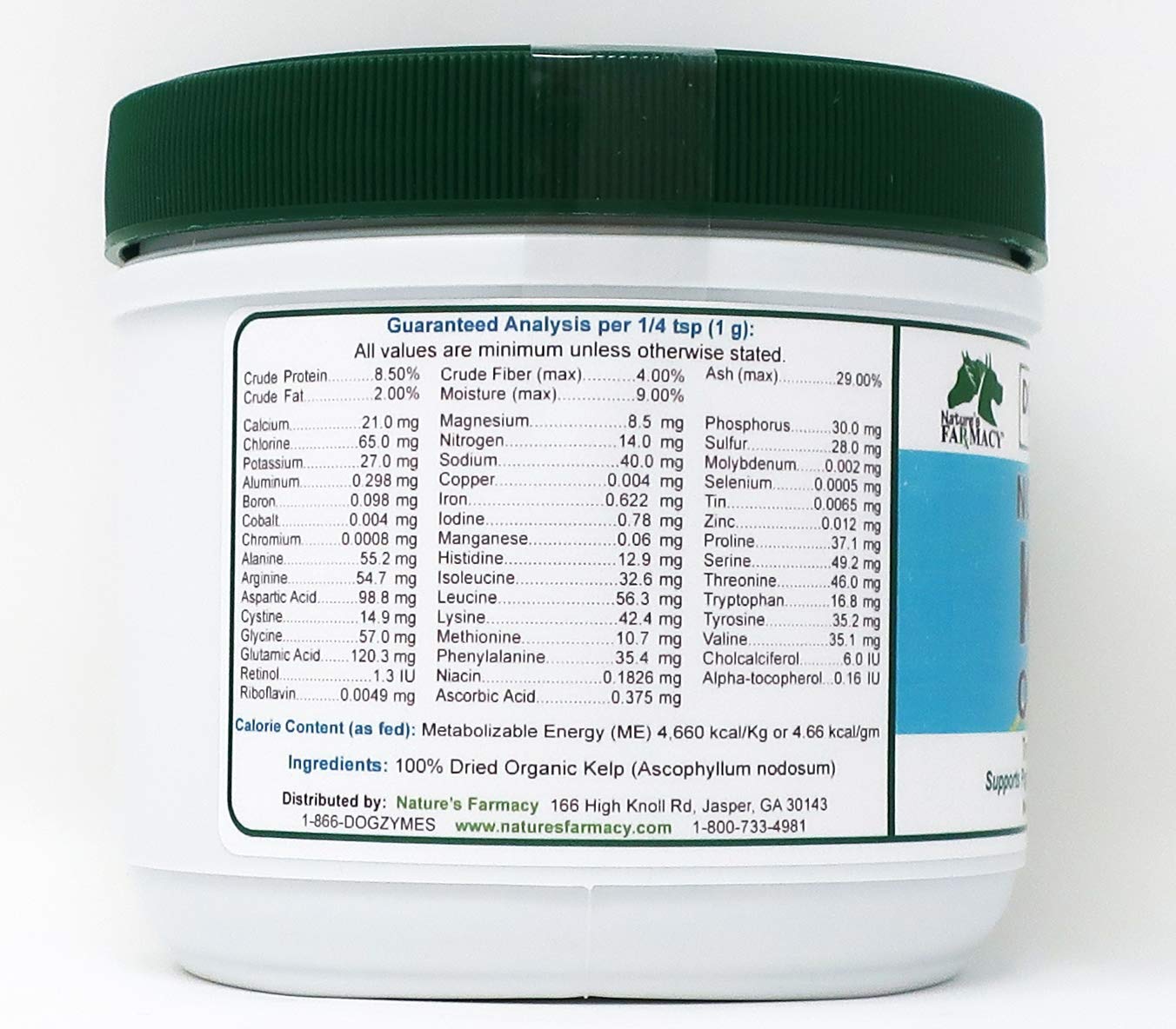 Dogzymes Organic Norwegian Kelp for Pets, a Valuable Nutrition Source Rich in Iodine to Support Gland Function, Especially The T
