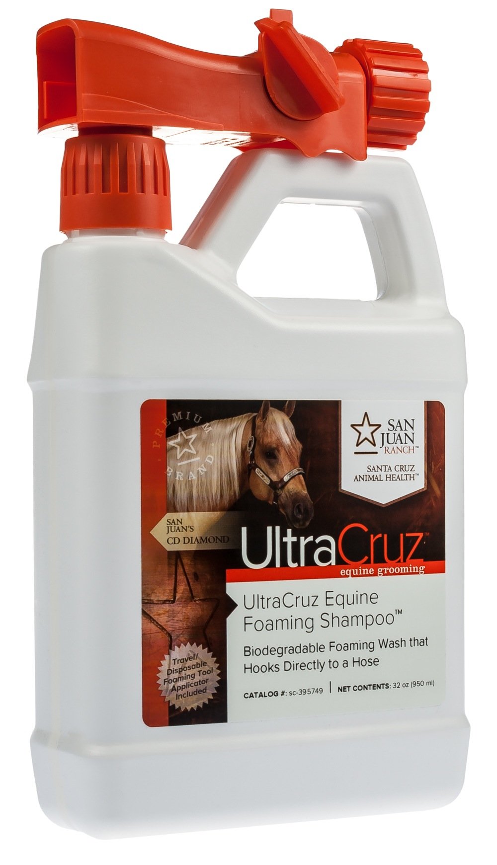 Ultracruz Equine Foaming Horse Shampoo With Travel Applicator, 32 Oz