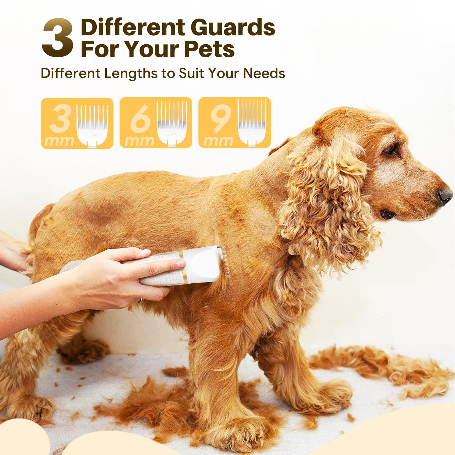 AIBORS Small Dog Grooming Kit, 4 in 1 Electric Cordless Dog Paw Trimmer with Nail Grinder, Low Noise Dog Nail Trimmers, IPX7 Wat