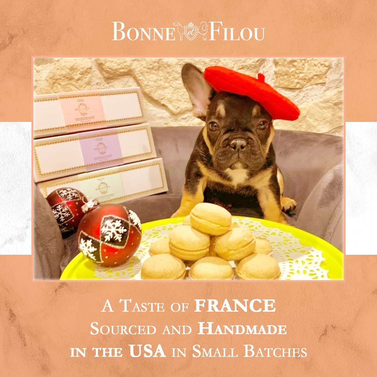 Bonne et Filou Dog Treats Pumpkin Cupcakes - Gourmet Macaron Cakes, 40 Count Bulk Pack - Healthy & Delicious Human Grade Snacks