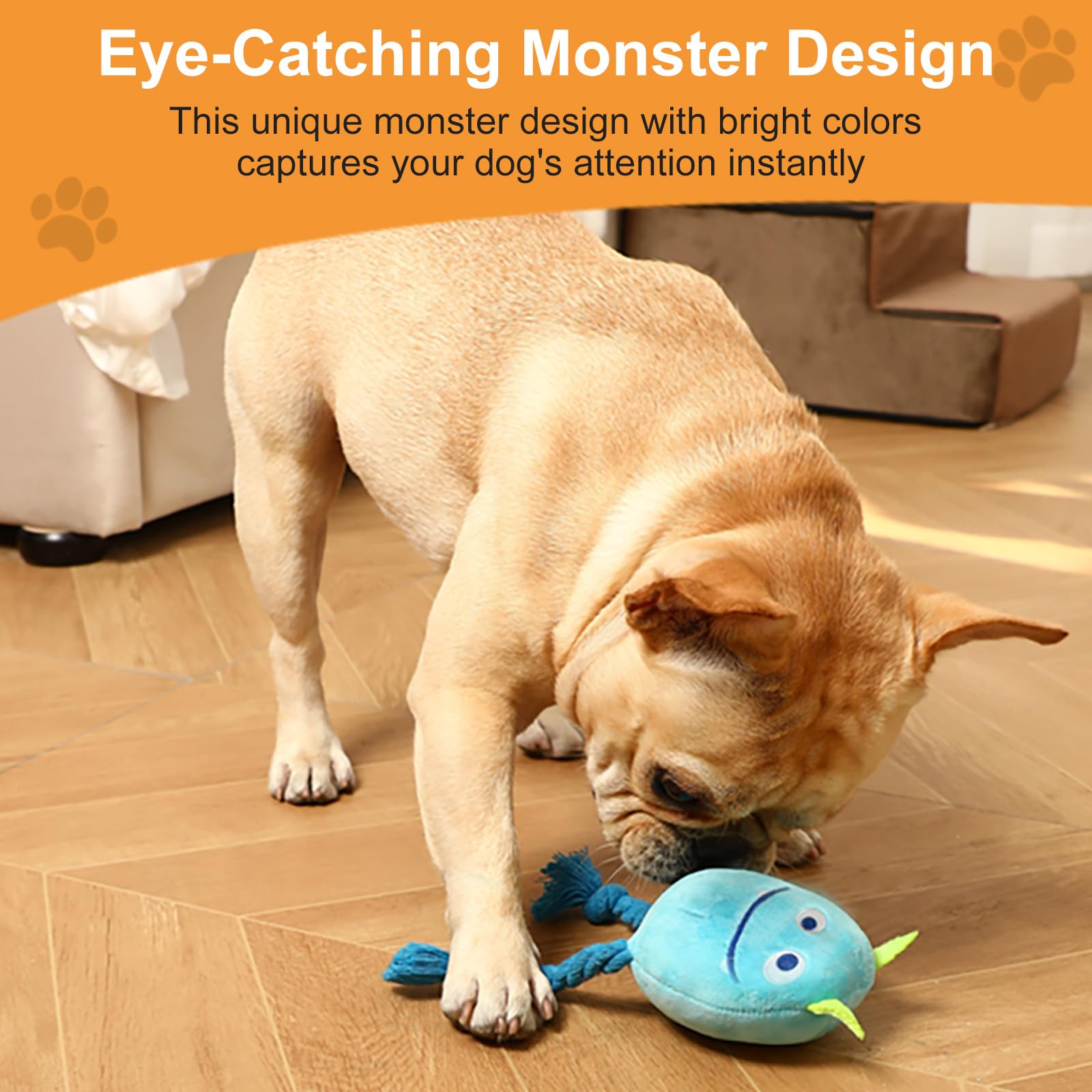 lilfrd Dog Toys for Small Dogs - 2 Pack Puppy Toys to Keep Them Busy - Squeaky Rope Plush Dog Toys for Small and Medium Breed