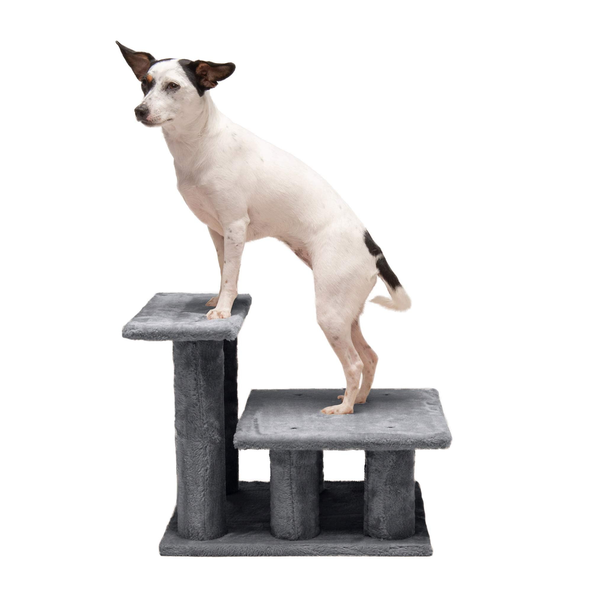 Furhaven Steady Paws Multi-Step Pet Stairs for High Beds & Sofas - Gray, 3-Step