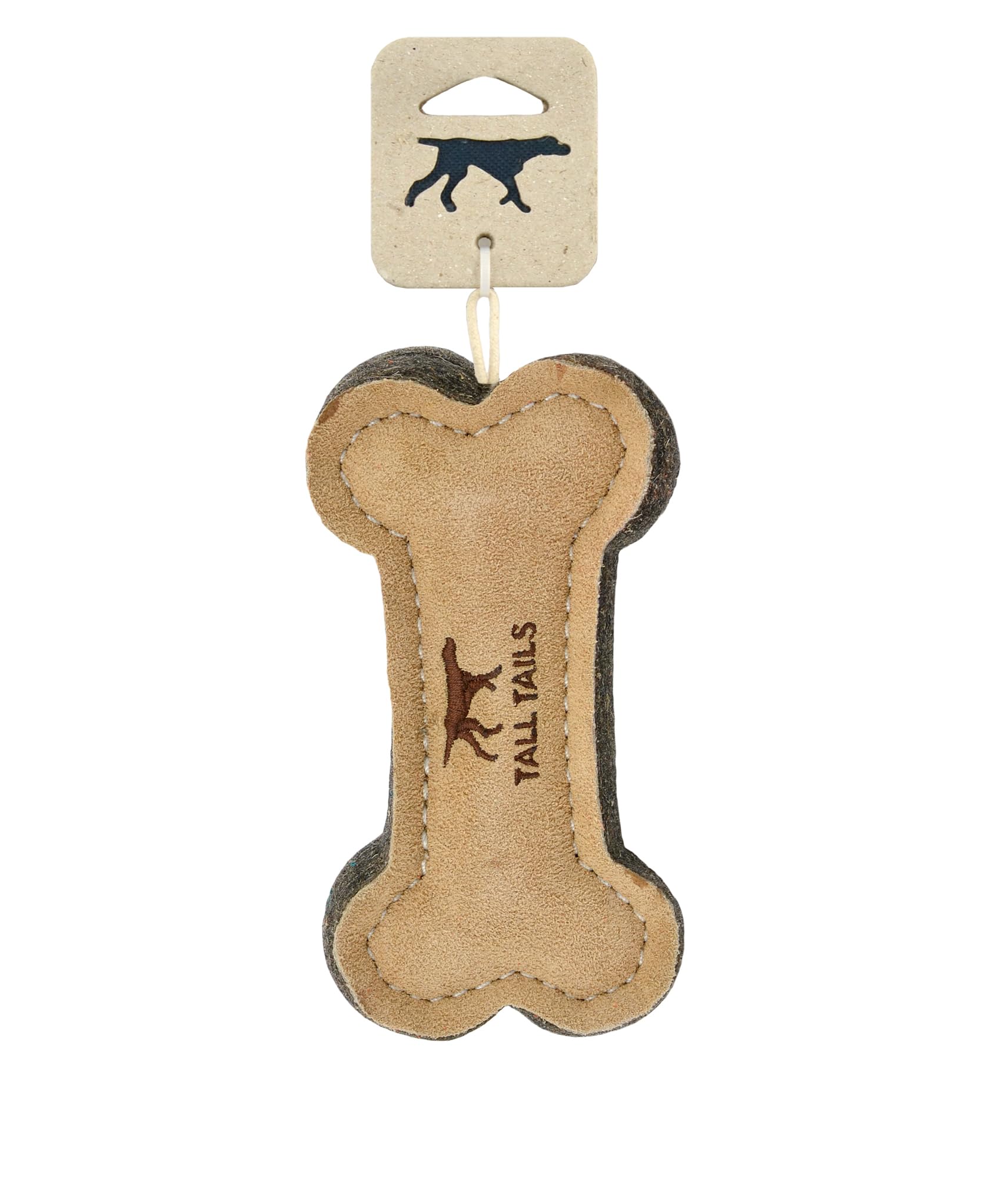 Tall Tails Dog Natural Leather Bone Fetch Toy Gift For Dogs 6 Inches