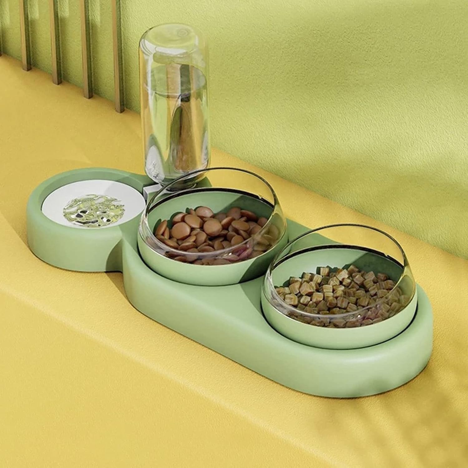 Emcapt Water Food Bowl Set  Pet Bowl Food Feeder Container Dispenser Pet AntiOverturning Rice Bowl Supplies, Raised Inclined D