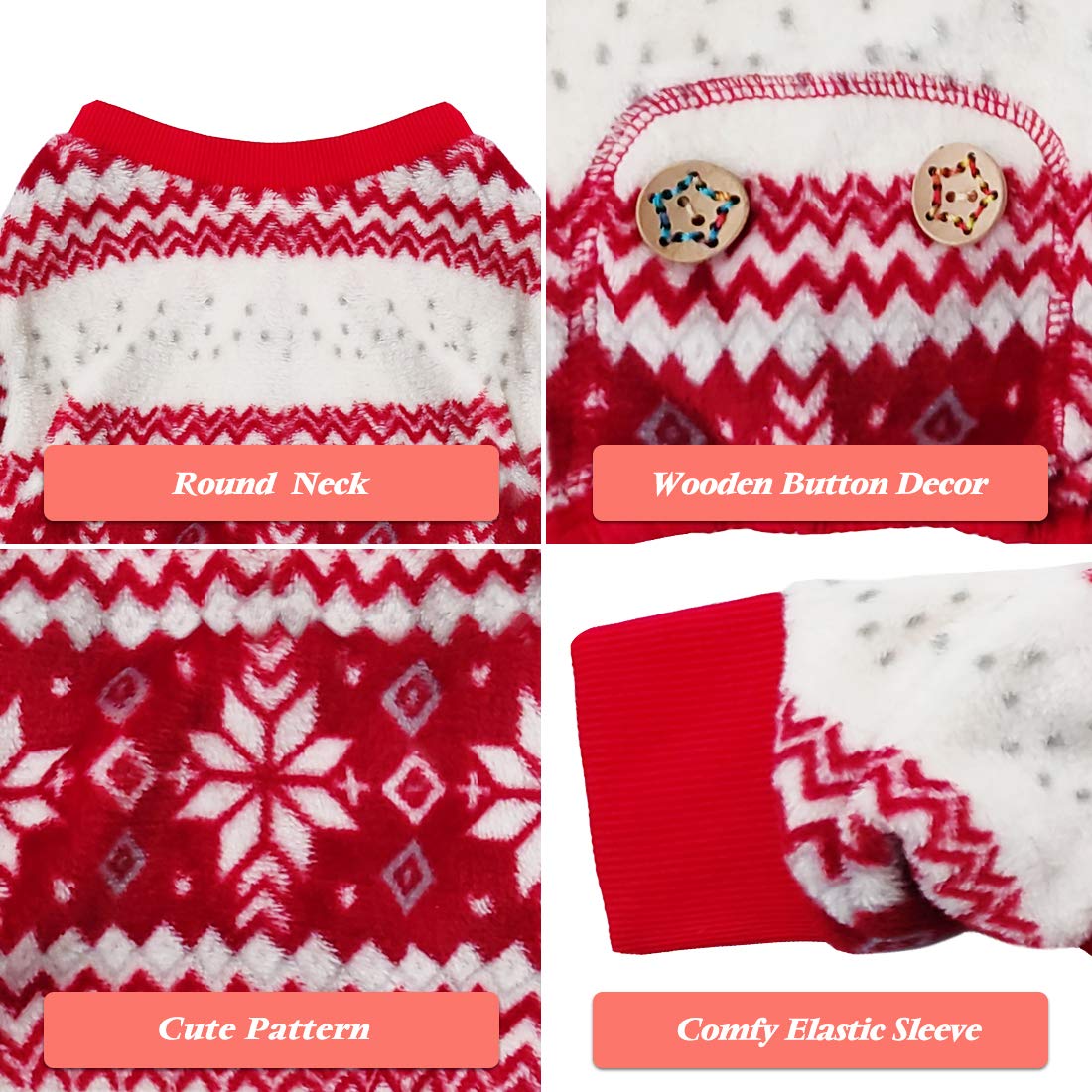 Kyeese Dog Pajamas Christmas Dog Pjs For Small Dogs Snowflake Holiday Dogs Onesie Soft Fleece