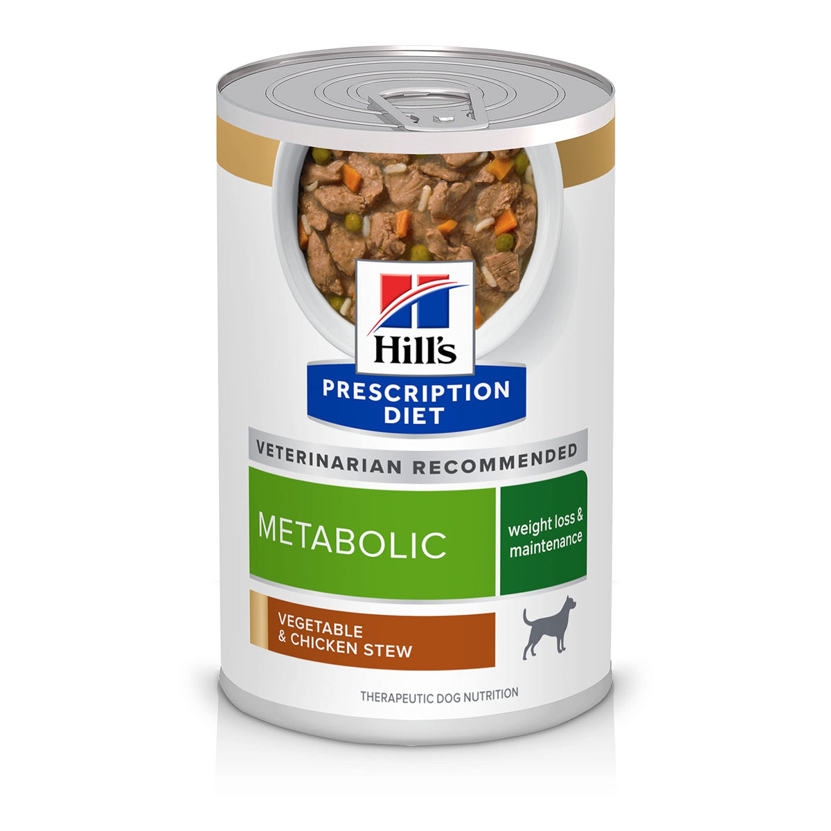 Hill'S Prescription Diet Metabolic Weight Management Vegetable & Chicken Stew Wet Dog Food, Veterinary Diet, 12.5 Oz. Cans, 12-P