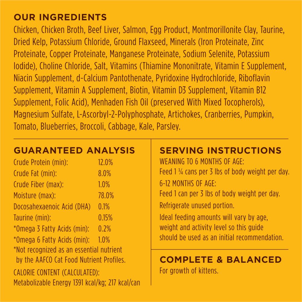 Instinct Original Kitten Wet Cat Food, Pate, Grain-Free - Real Chicken, 5.5 oz. Cans (Pack of 12)