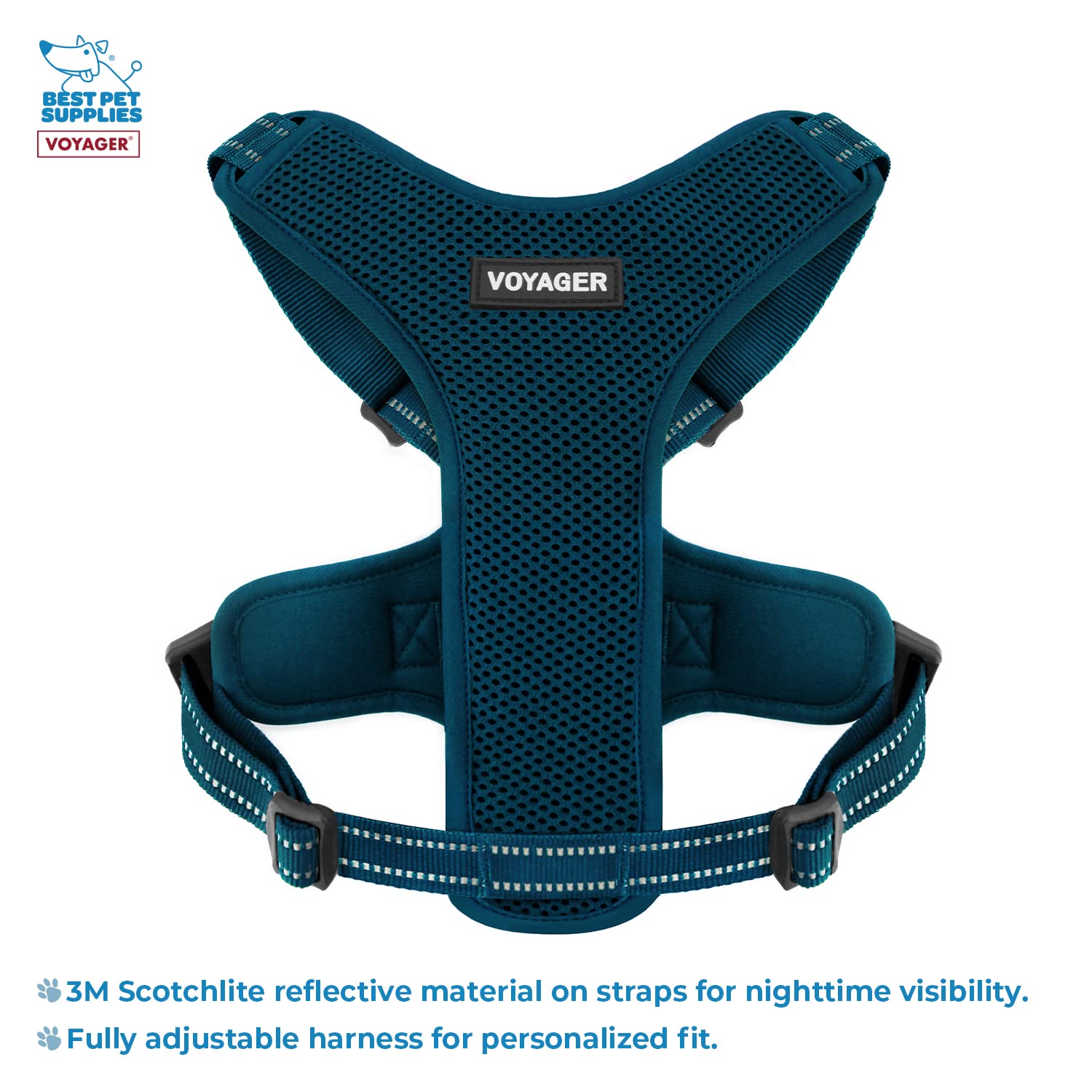 Air Frontier Mesh Dog Harness With And Reflective Dog Leash Set, Reflective Stitching, And Lightweight Breathable No-Pull Design, Adjustable Neck And Chest Straps For Small To Large Breeds - Buw, S