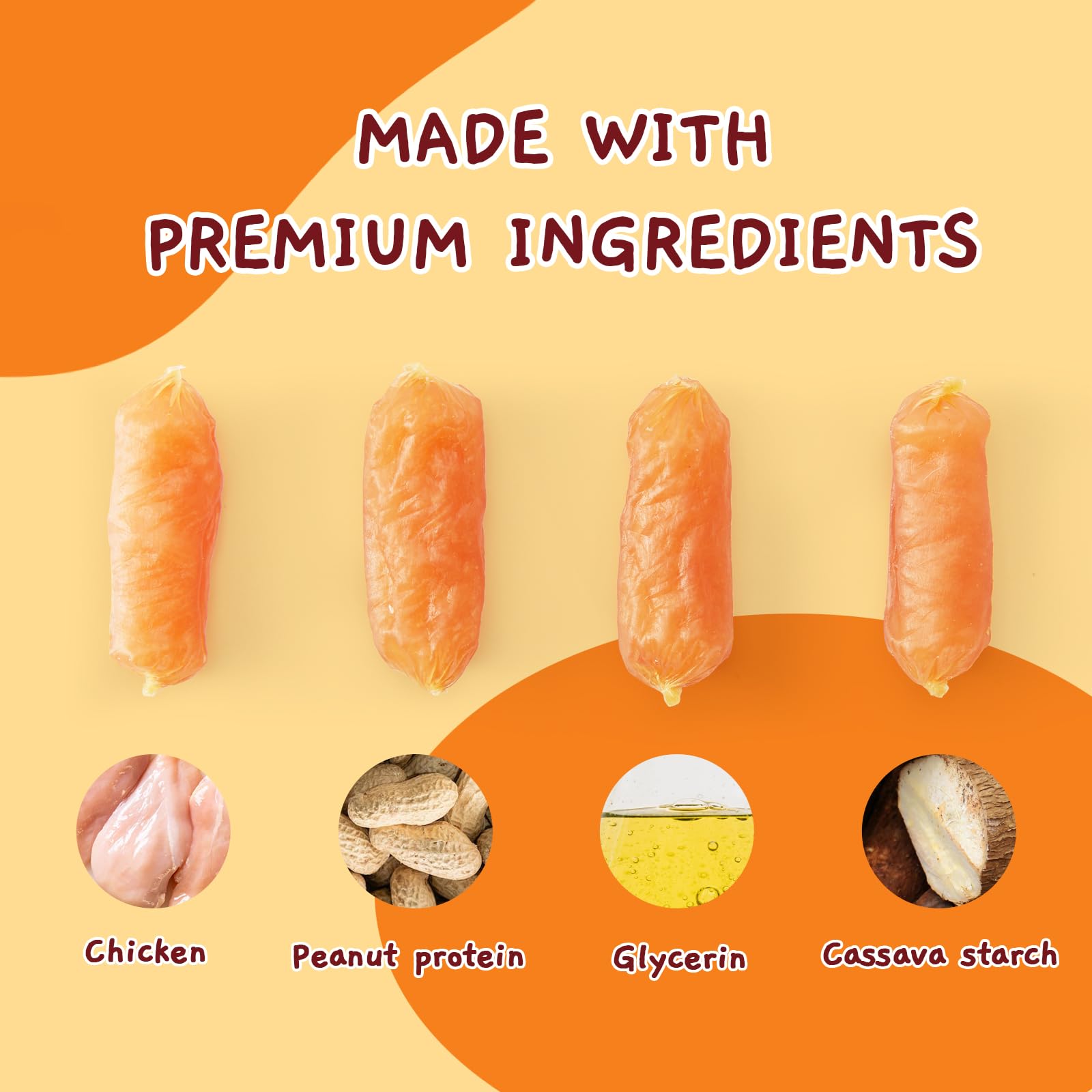 Jungle Calling Chicken Sausage Dog Treats, Slow Roasted Chicken Jerky for Small & Medium Dogs, Grain-Free, High-Protein Chewy Do