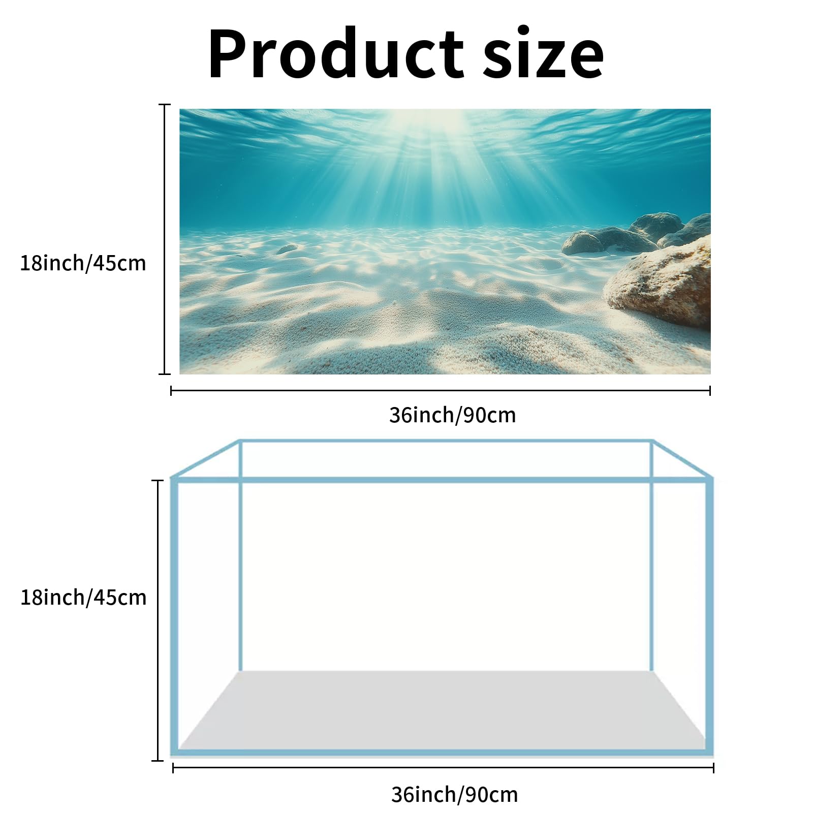 COMSUN 3 Pack Aquarium Background, 36x18 inches Polyester Aquarium Background, Cloth Fish Tank Background, Undersea Ruins Floor