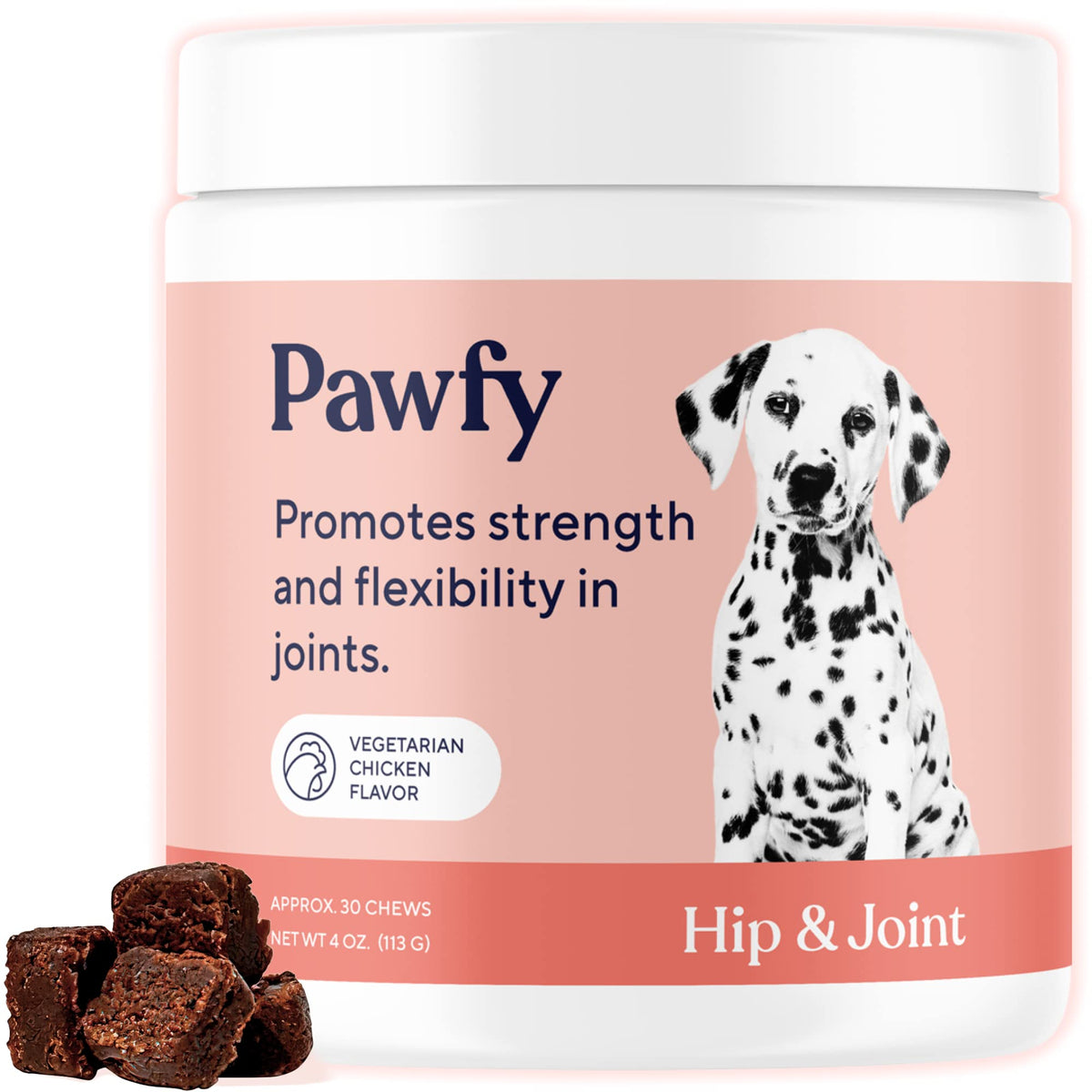 Pawfy Dog Hip & Joint Soft Chews - Total Joint Care  Anti-Inflammatory  Arthritis Relief  Strength & Flexibility  Natural Recove