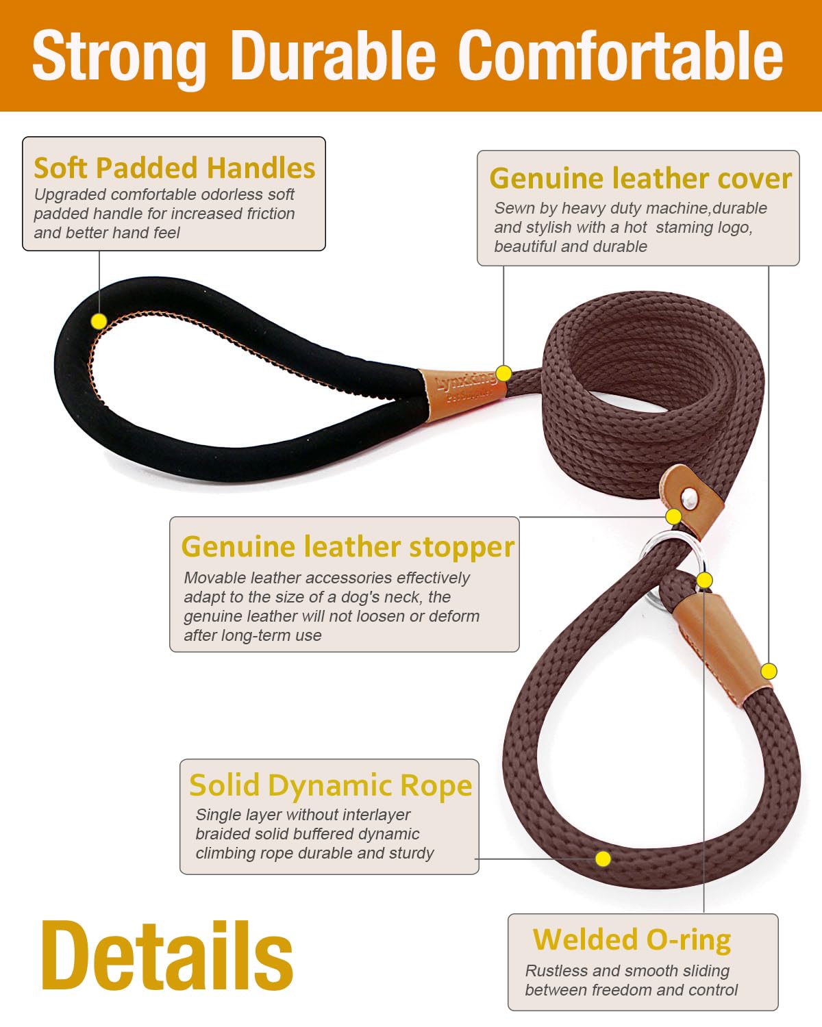 Lynxking 8 Ft Dog Leash Slip Lead 2 Pack Strong Heavy Duty Braided Dog Training Leash No Pull Training Lead Leashes For Medium L
