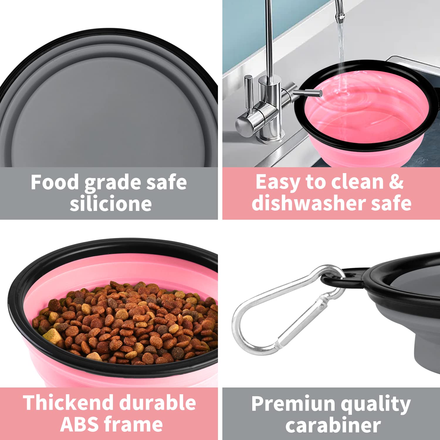 COOYOO Collapsible Dog Bowl,2 Pack Collapsible Dog Water Bowls for Cats Dogs,Portable Pet Feeding Watering Dish for Walking Park