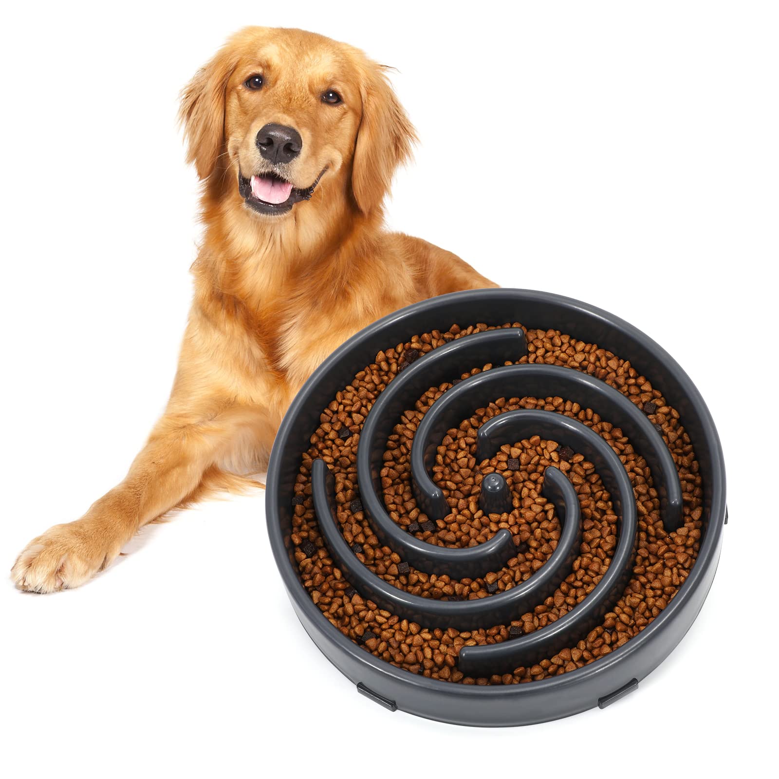 Slow Feeder Large Dog Bowl - Maze Puzzle Bowl for Medium to Large Dogs - Non Slip, Interactive, Bloat Stop, Healthy Feeding Dish