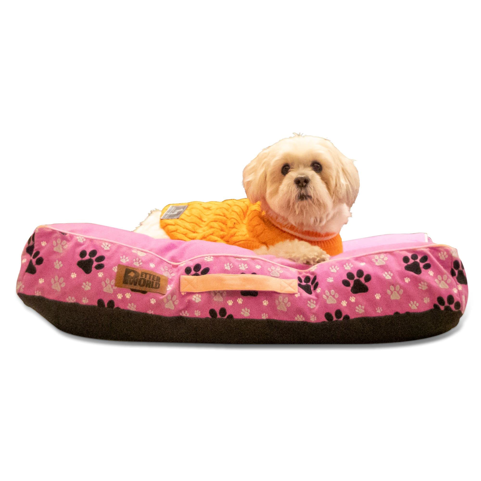 PETTER WORLD All Weather Artisanal Rectangular Indoor Cushion Mattress Bed for Dogs & Cats with Water & Dust Resistant Washable 
