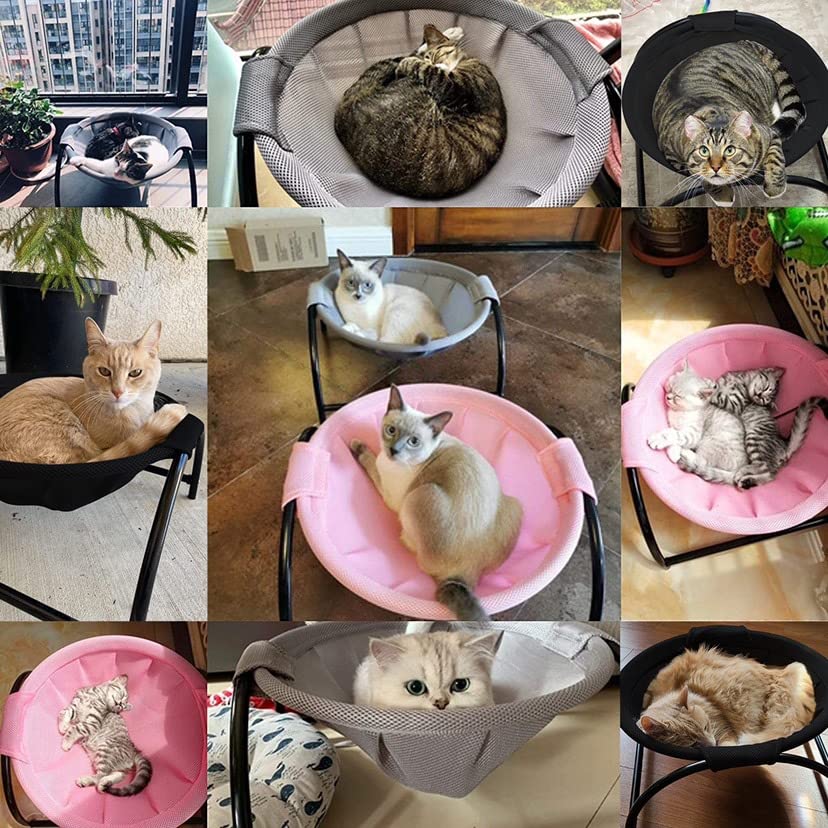 Junspow Cat Bed Dog Bed Pet Hammock Bed Free-Standing Cat Sleeping Cat Bed Cat Supplies Pet Supplies Whole Wash Stable Structure Detachable Excellent Breathability Easy Assembly Indoors Outdoors