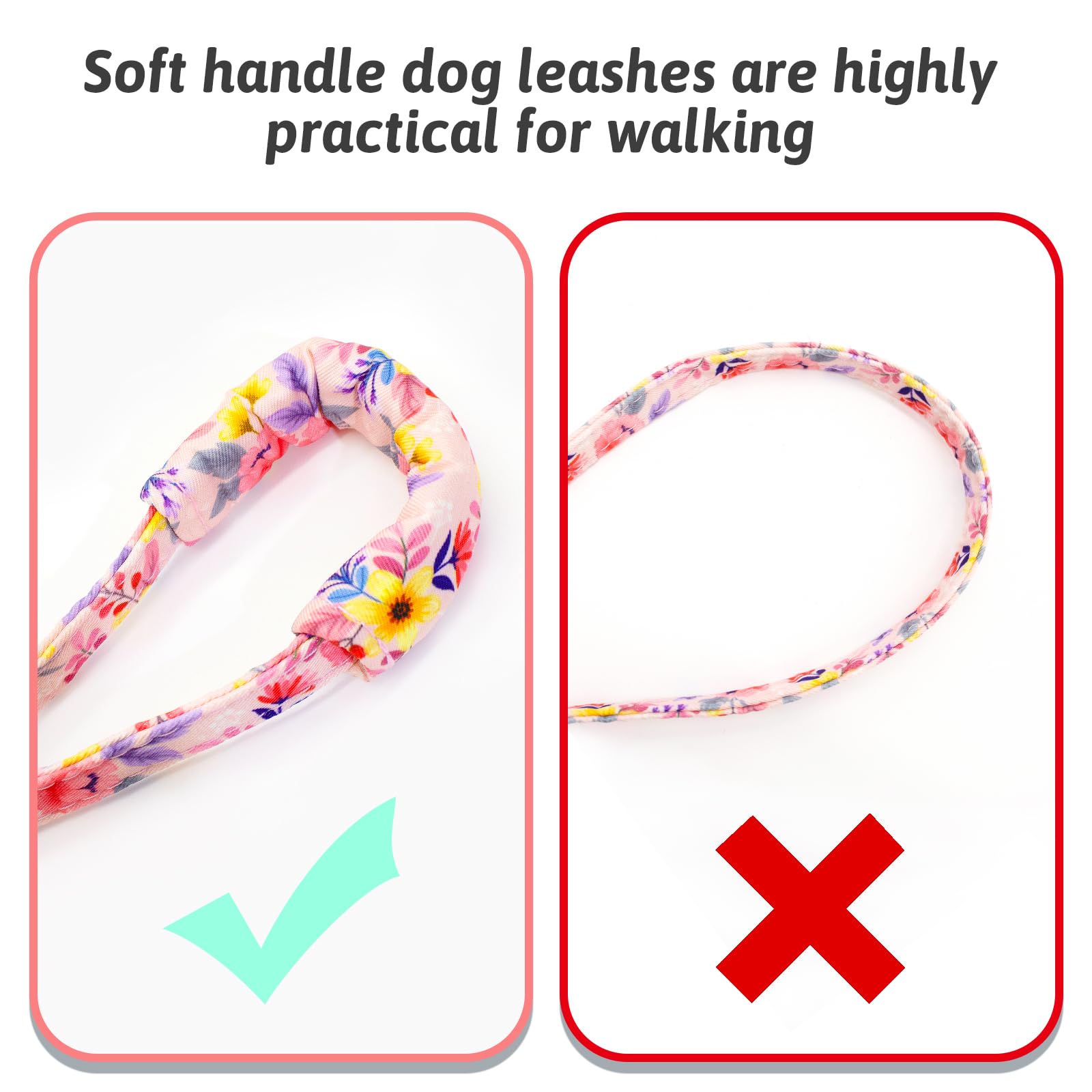 HSIGIO Dog Collar and Leash Set Girls Adjustable Puppy Collars with Floral Bow Tie for Small Medium Large Female Dogs, Pink Flow