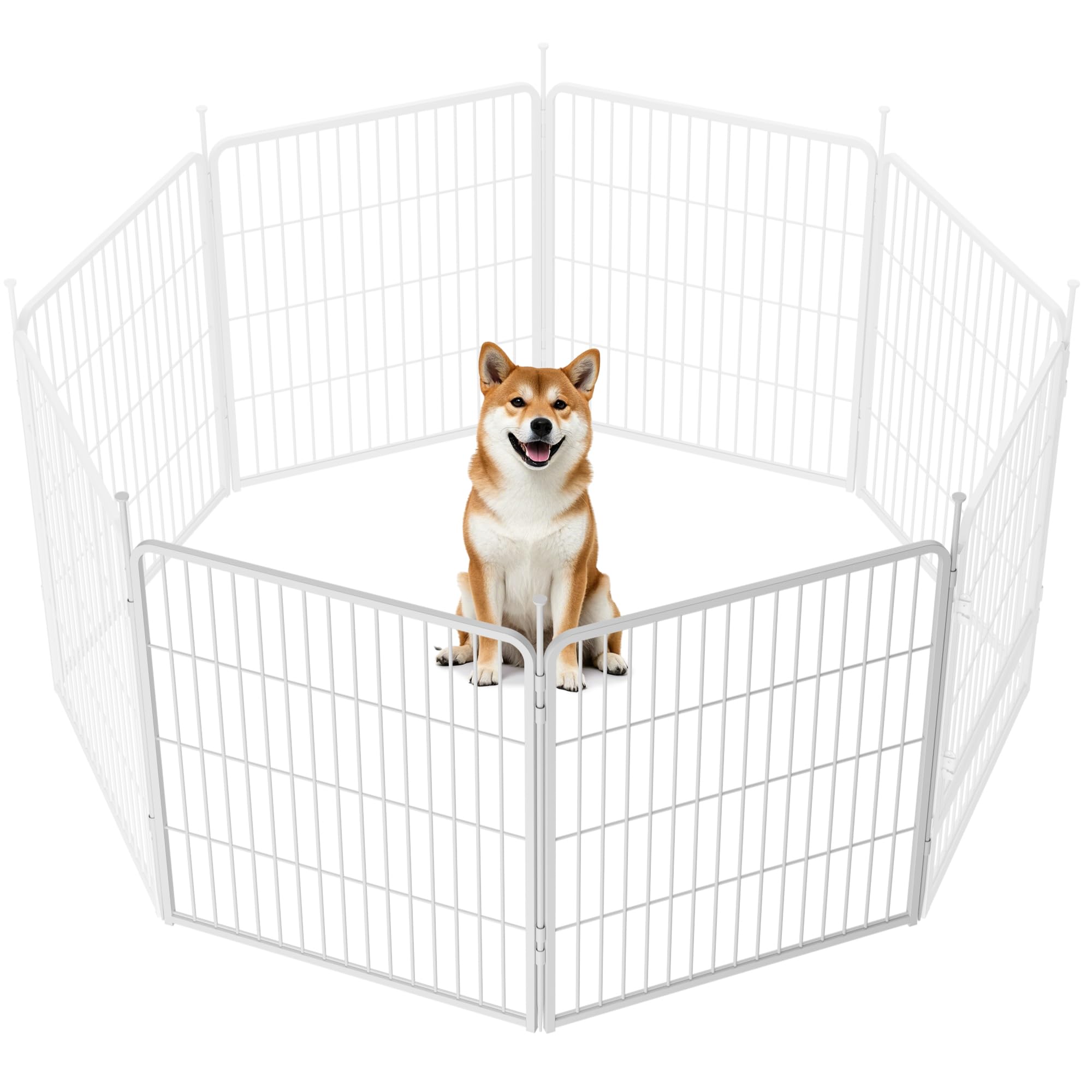 Sunsgrove Indoor Dog Playpen With Wider Door, 32 Inch 2 Panels Non Slip Dog Pen Indoor, Anti Rust Dog Fence, Free And Safe Play,