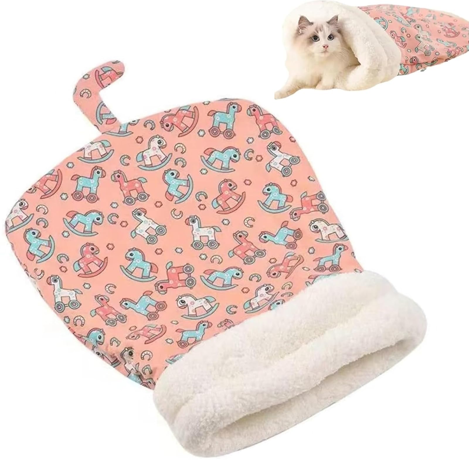 Edottbag Cat Sleeping Bag For Indoor Cats,Cat Winter Sleeping Bag,Cat Sleeping Bag,Cat Sack Bed,360 Wrap Comfortable Cat Sack,Co