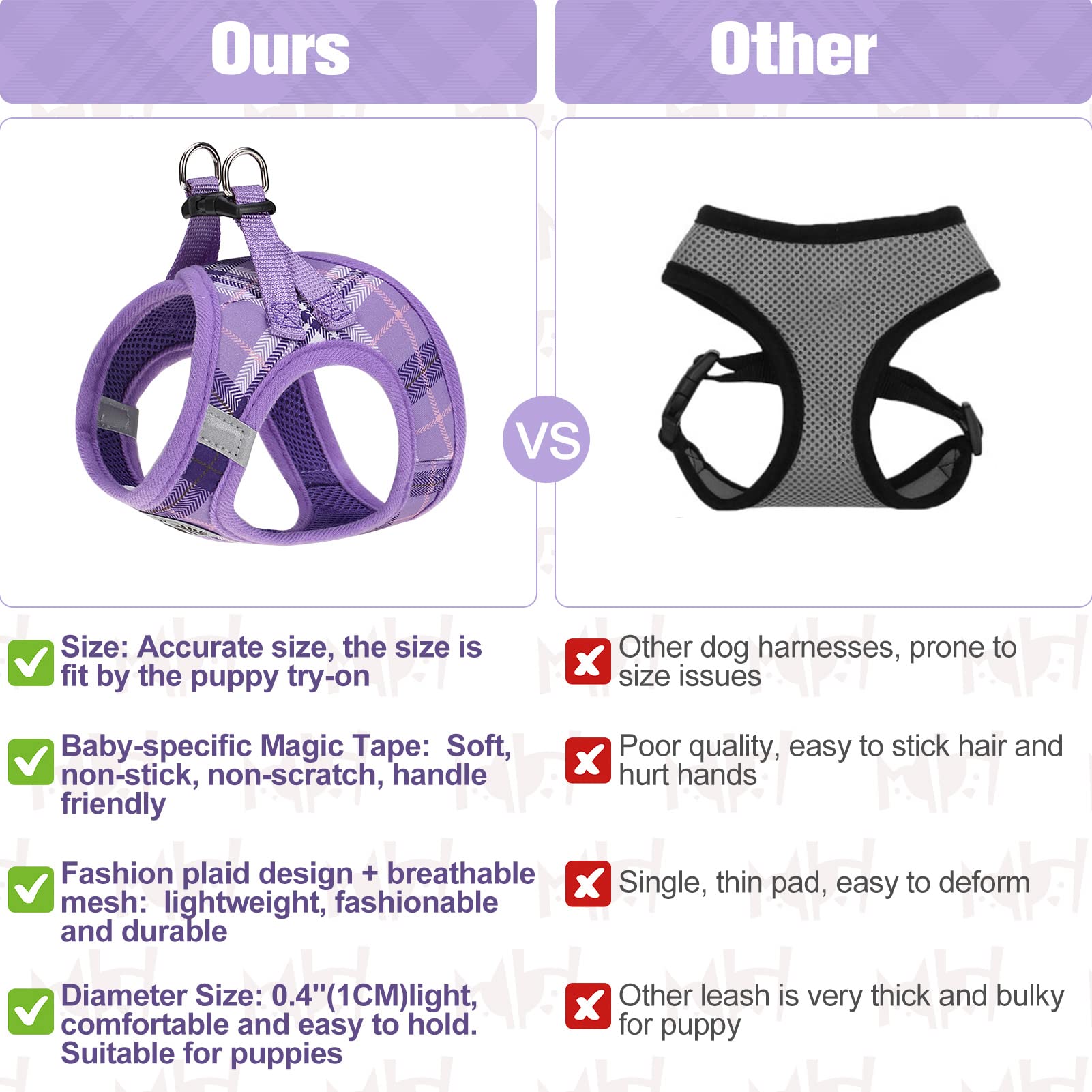 Beautyzoo Small Dog Harness And Leash Set, Step In No Choke No Pull Soft Mesh Dog Harnesses Reflective For Extra-Small/Small Med