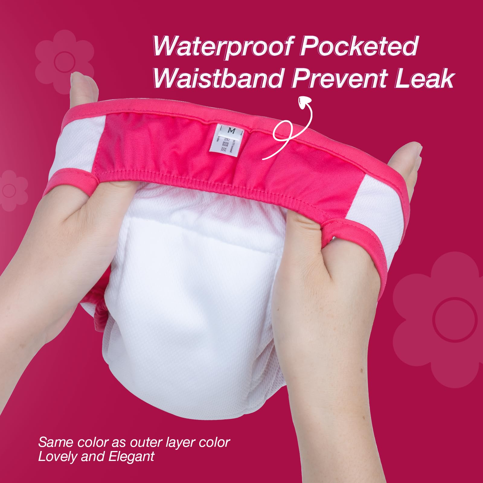 Pet Soft Washable Female Diapers (3 Pack) Female Dog Diapers, Comfort Reusable Doggy Diaper For Girl Dog In Period Heat (Classy,