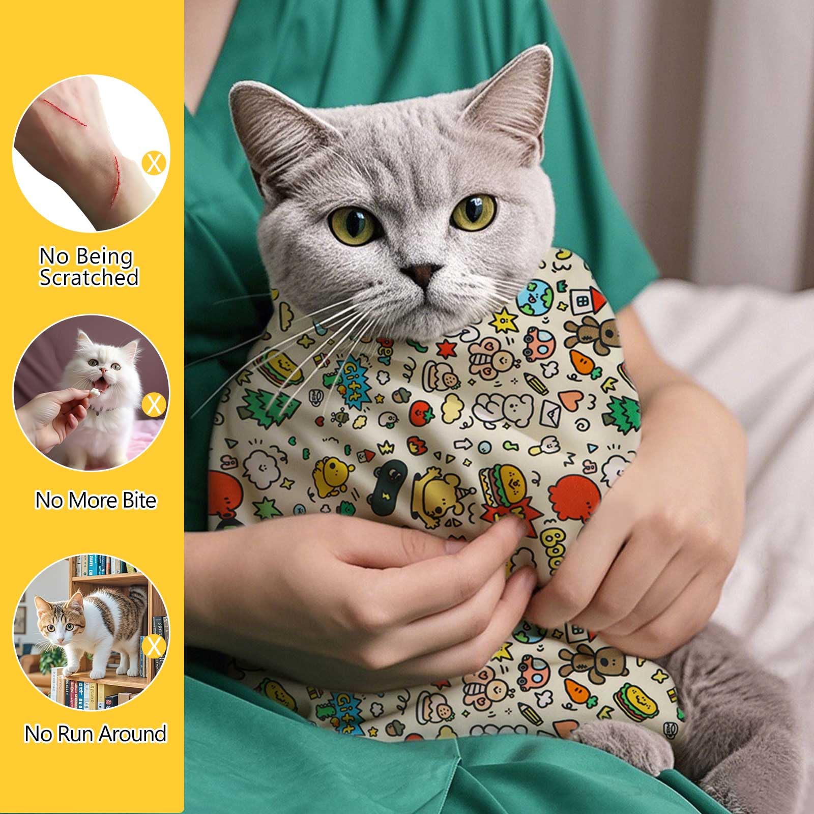 Lovelypaws Cat Grooming Wrap, Anti-Scratch & Escape-Proof, Suitable For Nail Clipping, Ear Cleaning, Teeth Brushing, Multi-Purpo