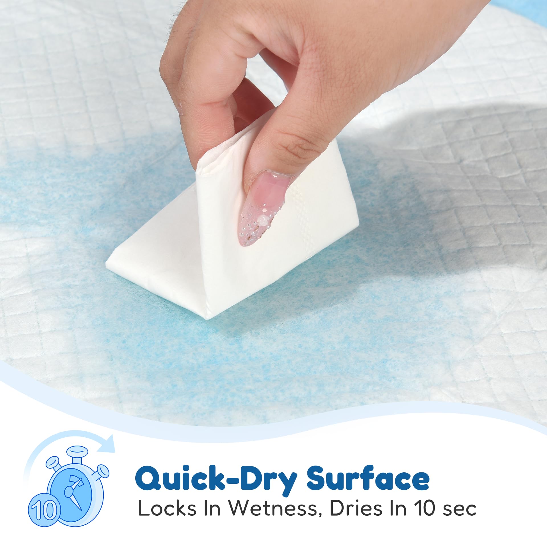 Super-Absorbent Waterproof Dog And Puppy Pet Training Pad, Housebreaking Pet Pad,Blue (23.6'X23.6' （100Pcs）)