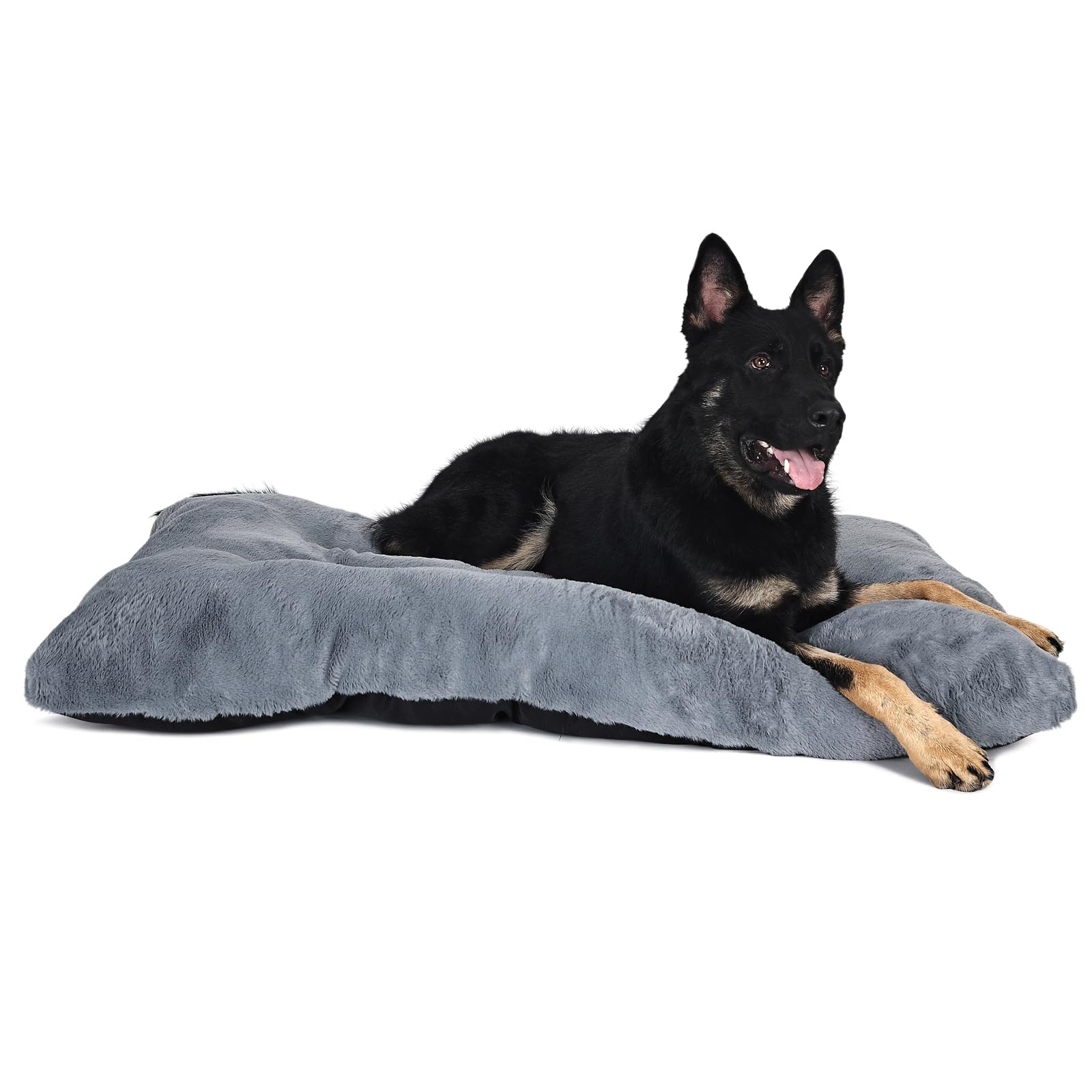 Nononfish 48 Inch Dog Crate Bed For Extra Large Dogs Washable With Anti-Slip Bottom Fit Metal Crates Or Cages,Faux Fur Xxlarge P