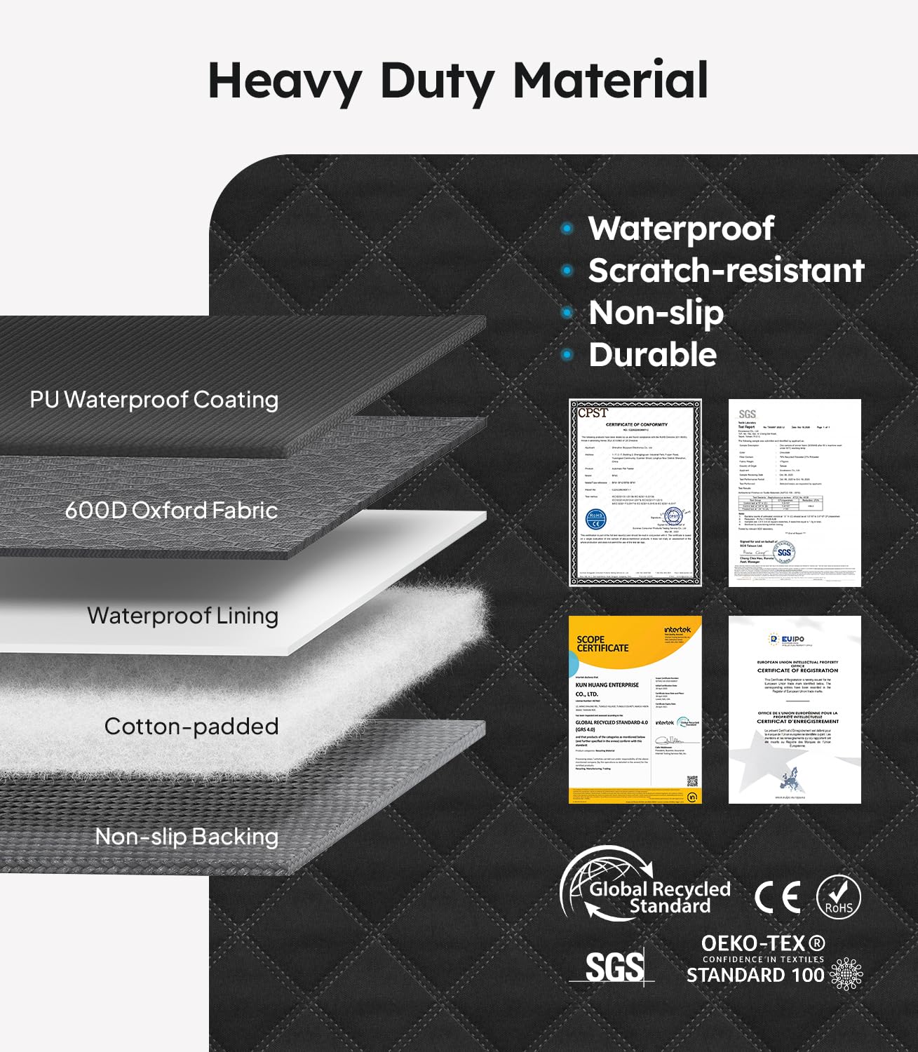 Wigoo Upgrade Soft Dog Car Seat Cover For Back Seat, [Protect Interior, Waterproof & Easy To Clean] Soft Bottom Backseat Dog Car