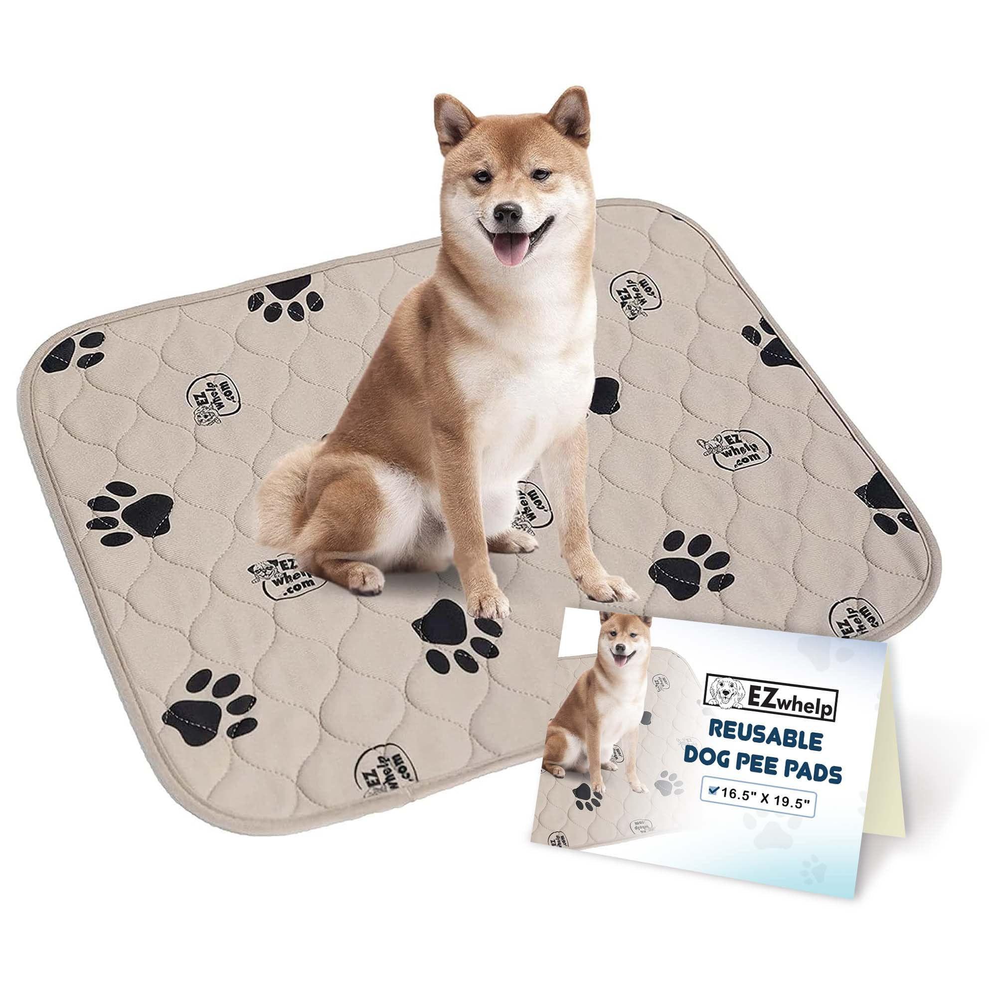 Ezwhelp Reusable Dog Pee Pads, Washable Waterproof Mats For Potty Training Or Whelping Pads, Puppy Pad With Rounded Corners, 16.5X19.5 Inch, 2 Pack
