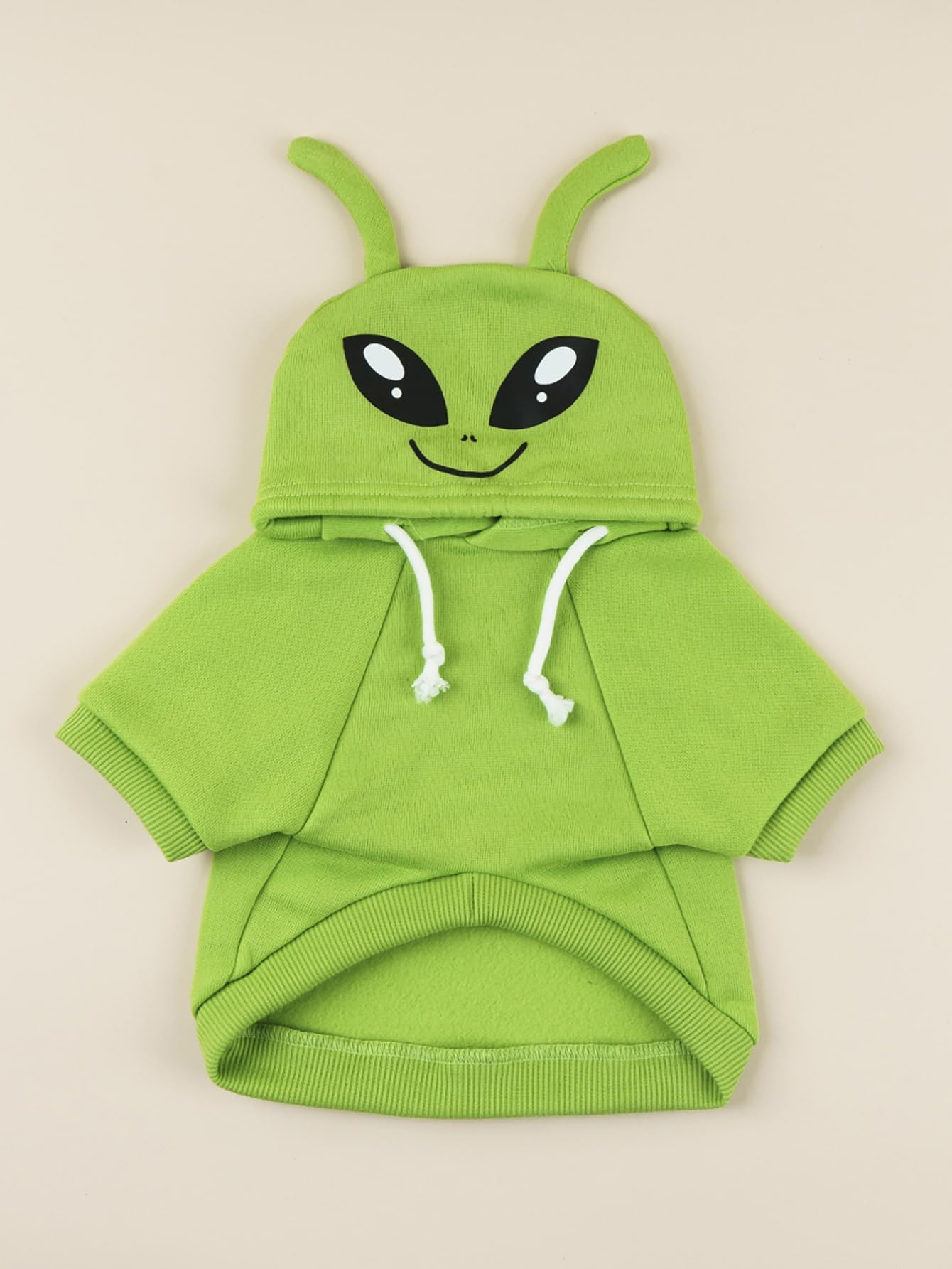 Qwinee Alien Dog Hoodie Dog Warm Jacket Coat Puppy Sweatshirt Christmas Halloween Dog Costume Cosplay Winter Dog Clothes Pet Apparel For Small Medium Dogs Cats Kitten Solid Green Xxs