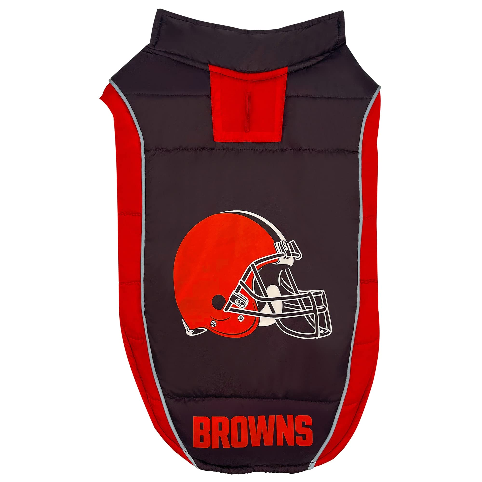 Nfl Cleveland Browns Puffer Vest For Dogs & Cats, Size Medium. Warm, Cozy, And Waterproof Dog Coat, For Small And Large Dogs/Cat