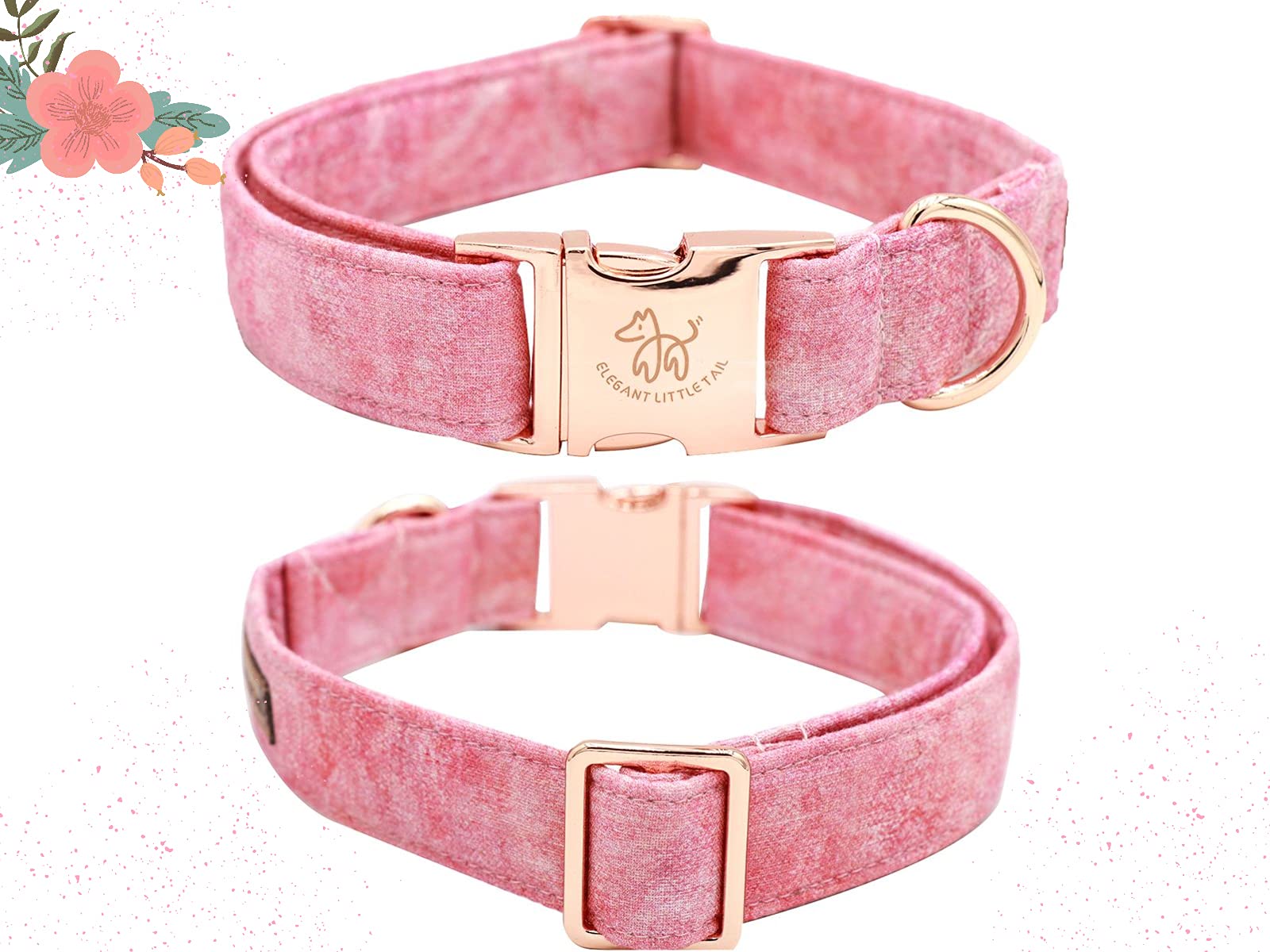 Elegant Little Tail Pink Colorful Dog Collar, Comfortable Dog Collar With Bow Adjustable Soft Bow Tie Dog Collars For Small Dogs